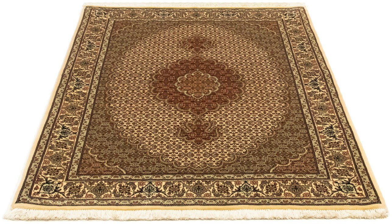 Orientteppich Perser - Täbriz - Royal - 148 x 102 cm - beige, morgenland, rechteckig, Höhe: 7 mm, Wohnzimmer, Handgeknüpft, Einzelstück mit Zertifikat