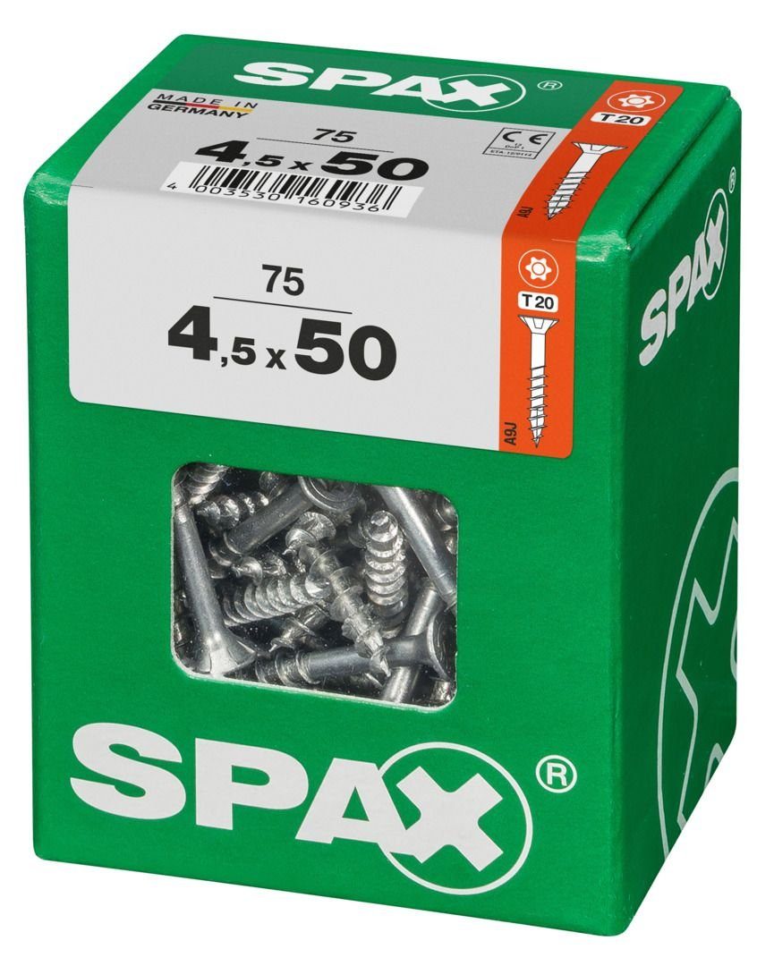 4.5 SPAX TX Holzbauschraube Universalschrauben - 50 mm 75 20 x Spax