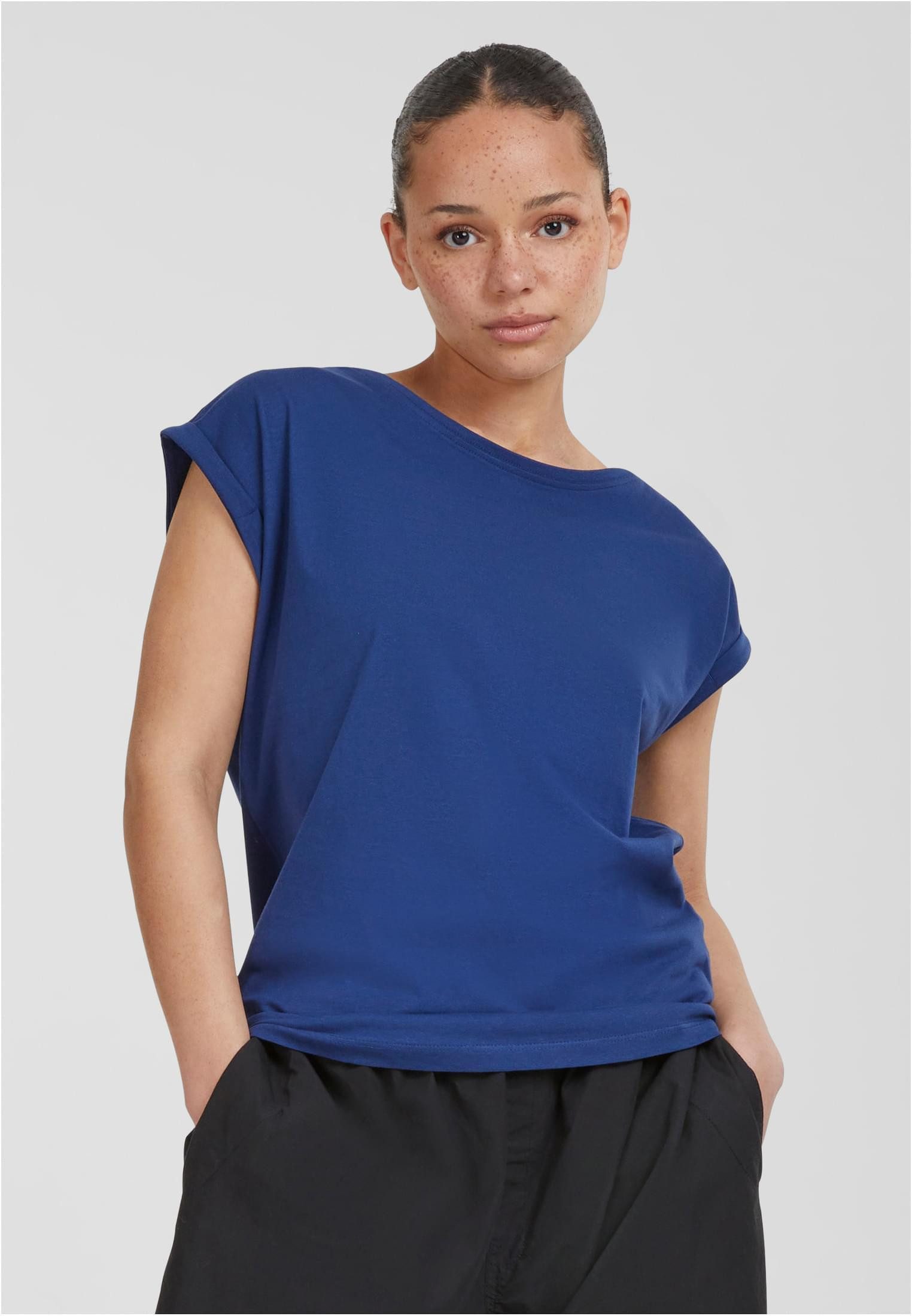 URBAN CLASSICS Rundhalsshirt Ladies Extended Shoulder Tee Damen T-Shirt