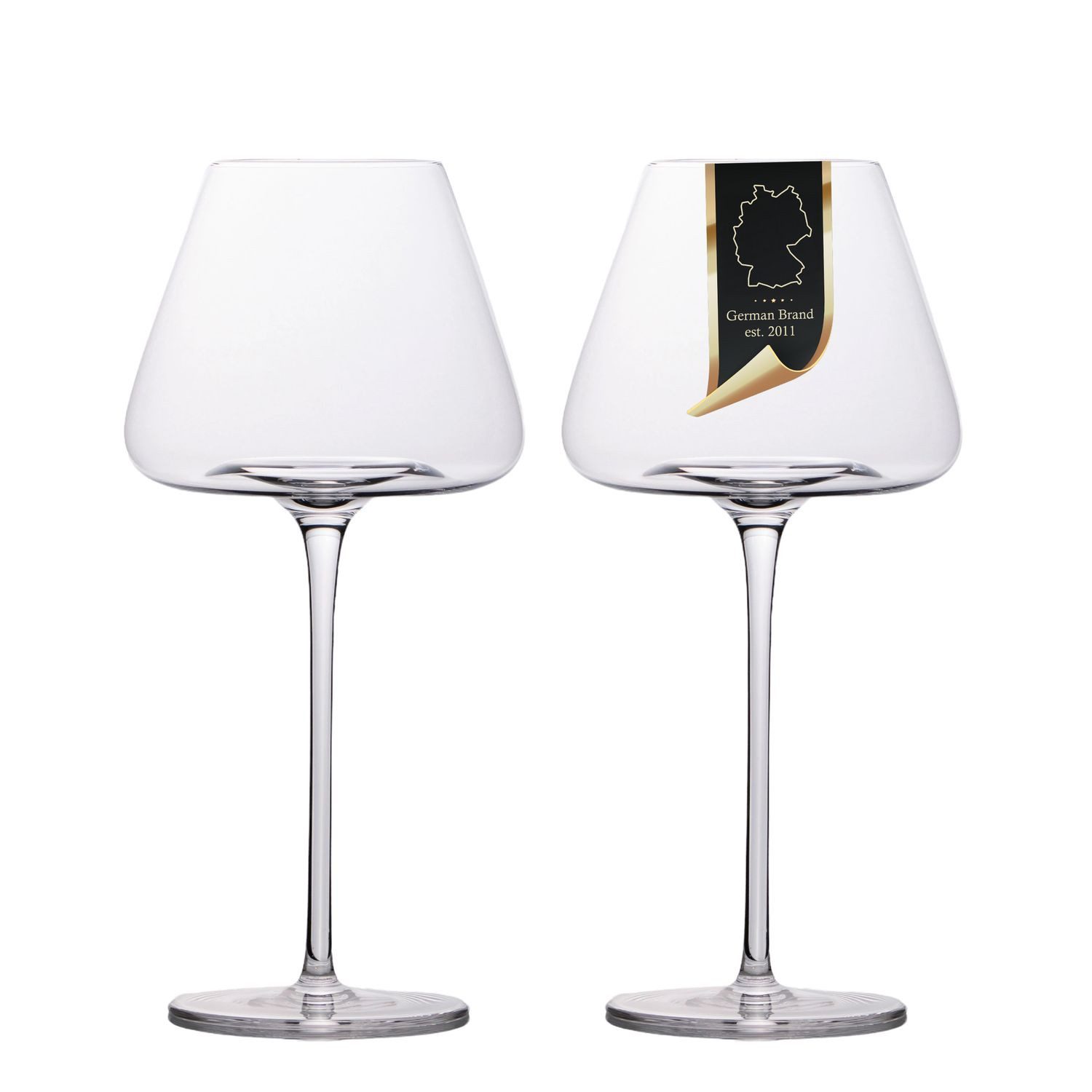 Intirilife Weinglas, 2-tlg., Glas, 2x Wein Glas 600ml Rotwein Glas Kelch Spülmaschinenfest Kristallglas