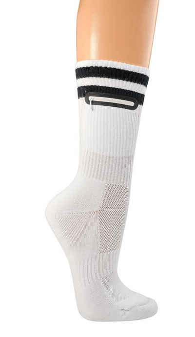 TippTexx 24 Funktionssocken 2 Paar COOLMAX Tresor-Socken Sportsocken mit Tasche für Damen & Herren
