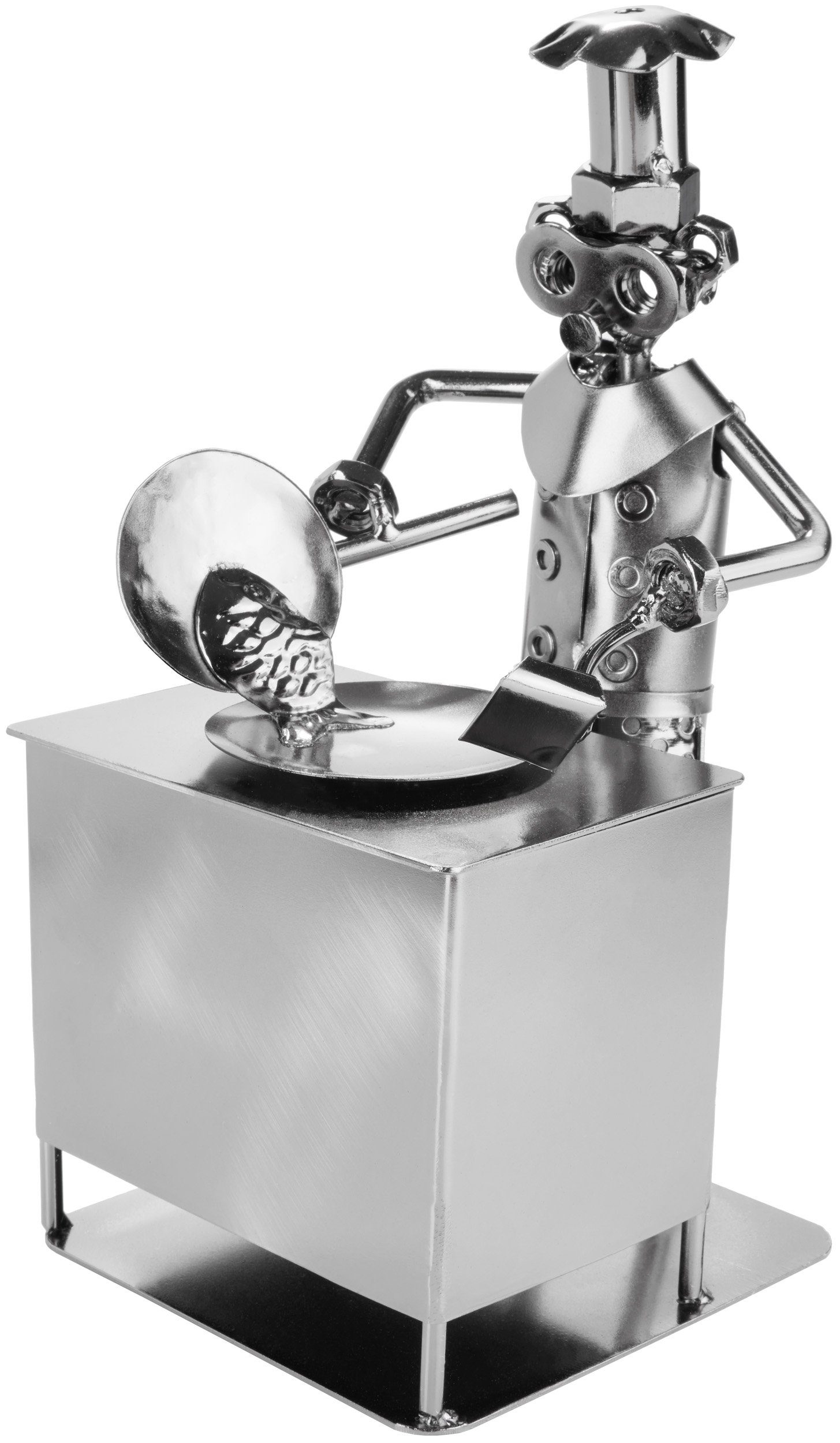 BRUBAKER Dekofigur Metallskulptur Schraubenmännchen Koch (1 St), kunstvolle Geschenkfigur für Meister- und Hobby Köche, Metallfigur | Dekofiguren