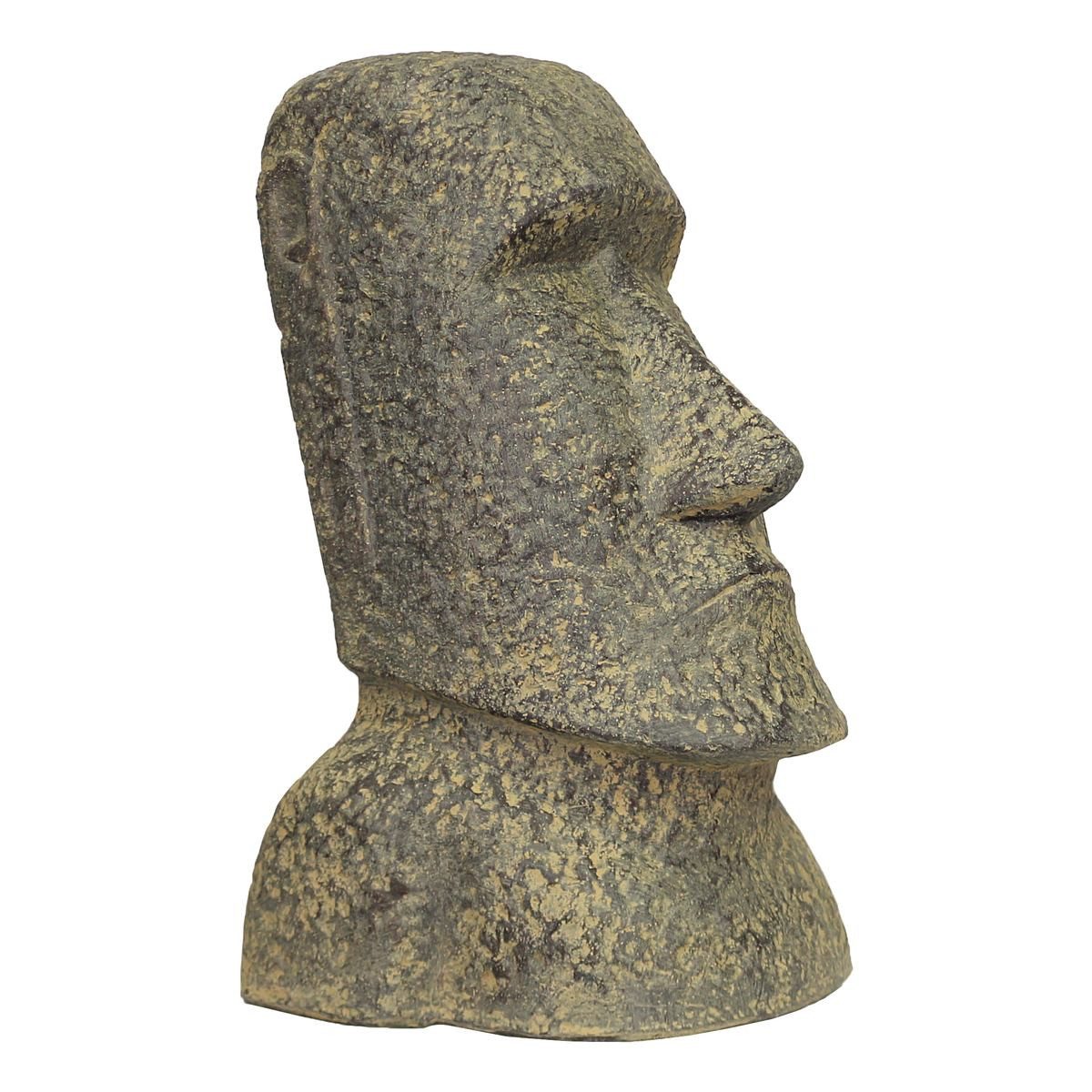 Oriental Galerie Dekofigur Moai Kopf Stein Figur Schwarz 40 cm (1 St)