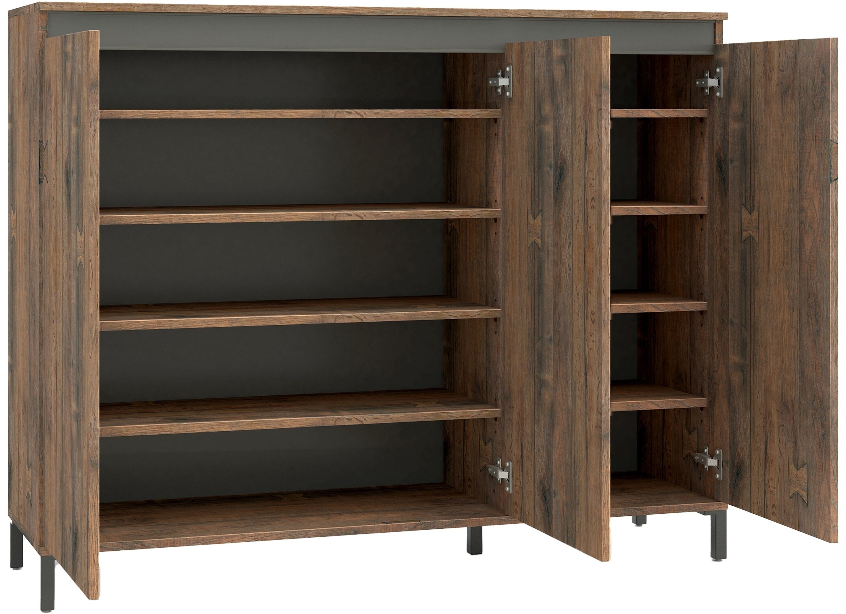 freiraum Schuhschrank GENIO industrial in Eiche, Holzwerkstoff - 138x110x40 günstig online kaufen