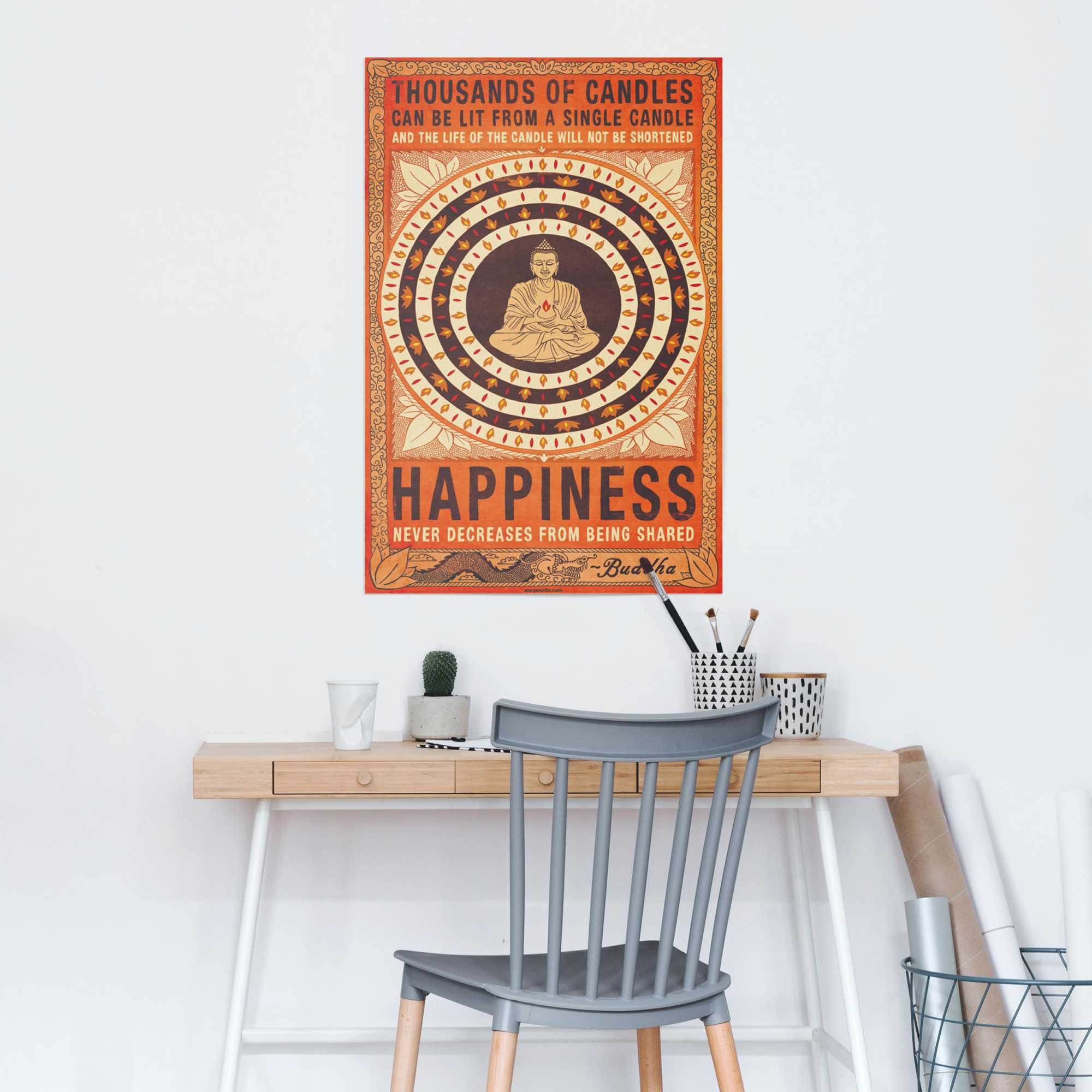Reinders! Poster St) Happiness, Buddha (1