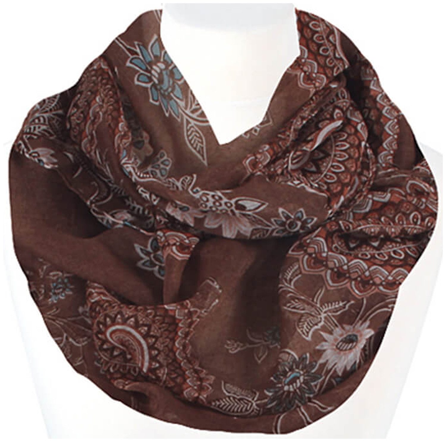 chic4home Loop Trend Twist, (1-St. 1-teilig), Damen Loop-Schal Schlauchschal Blumen-Mandala Muster