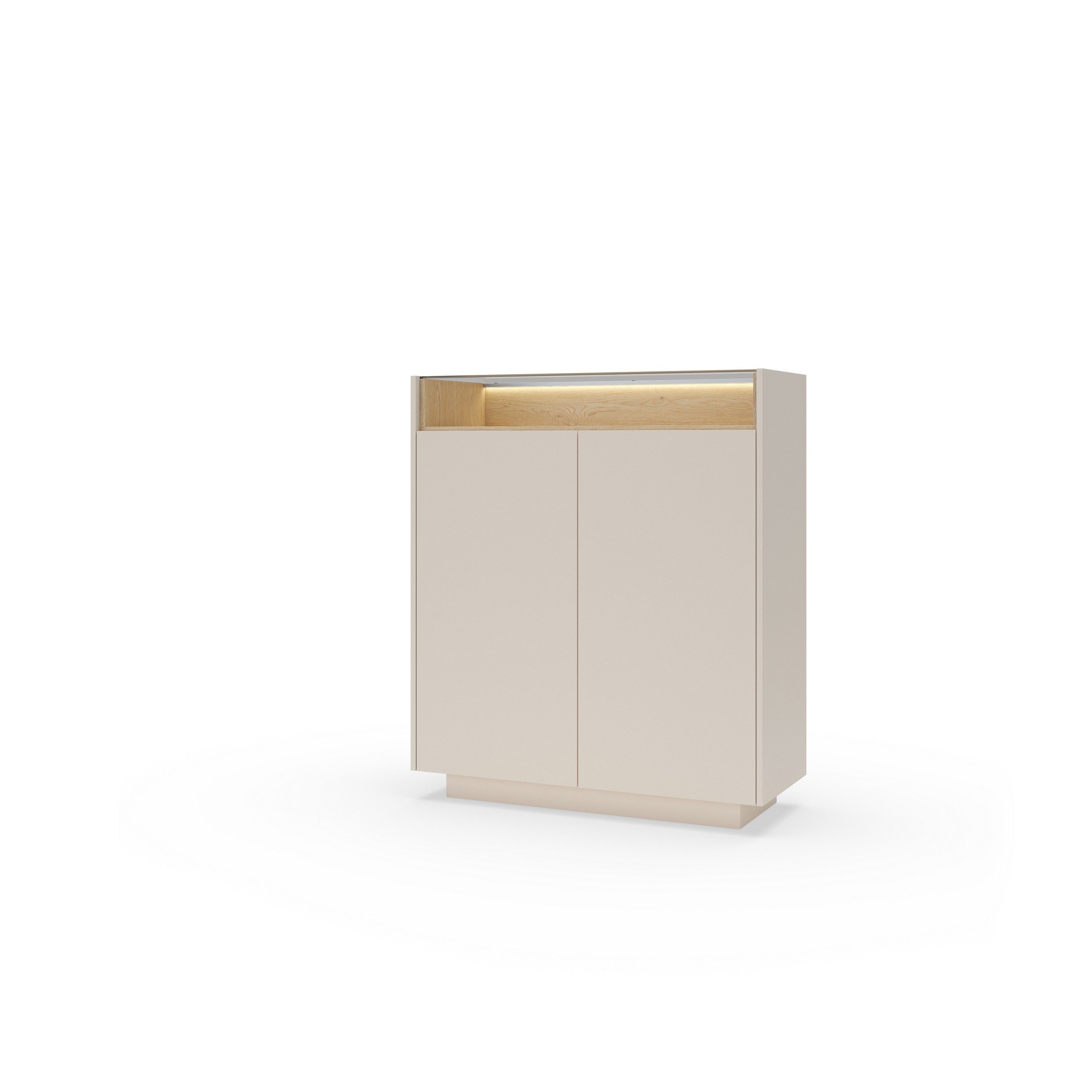 Masseno Kommode PORTA 103,2 cm Sideboard mit 2 Türen Beige
