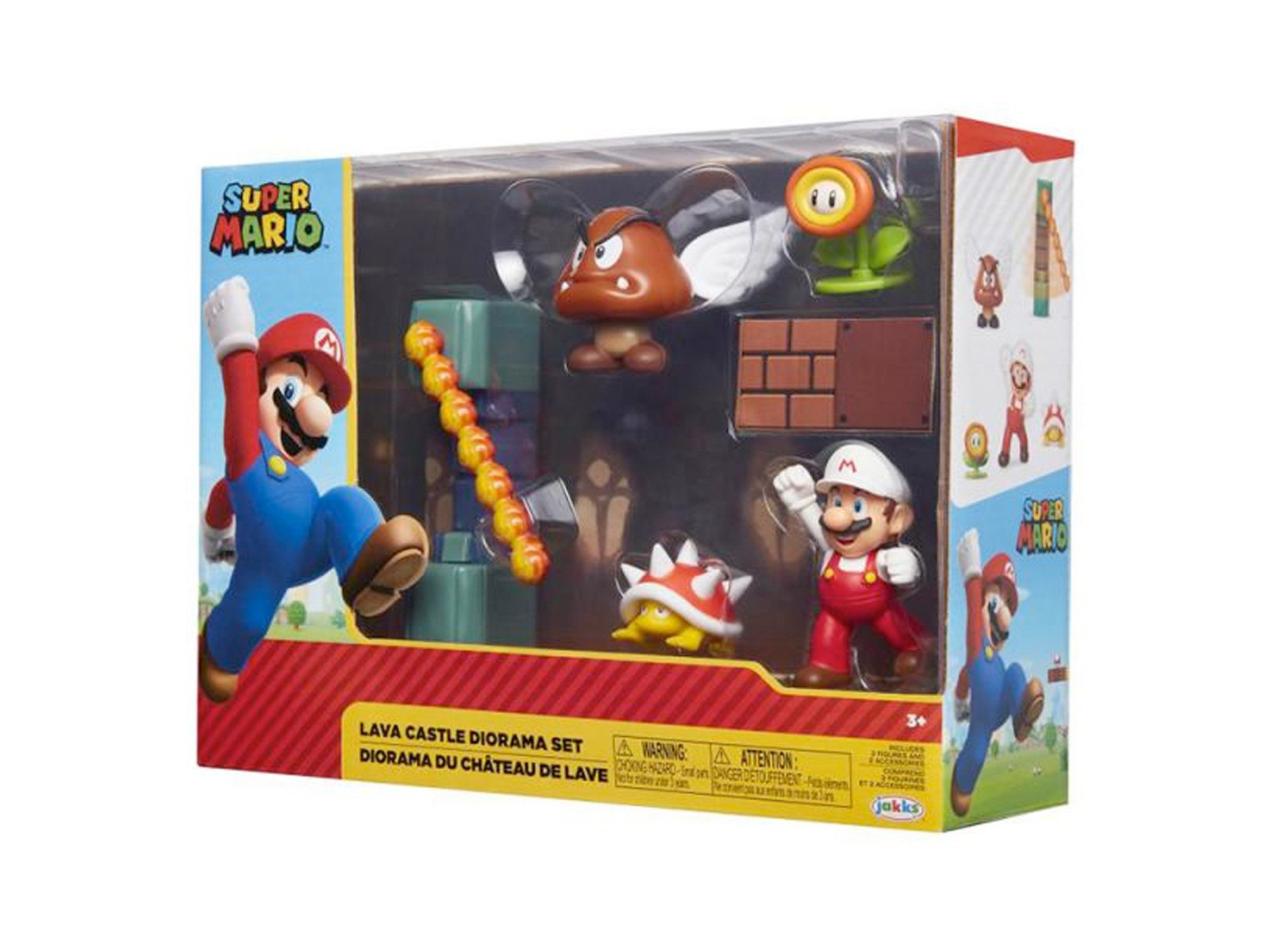 Super Mario Actionfigur Nintendo Super Mario 5er Figuren Set Lava Castle Diorama, 6,5 cm, (5-tlg)