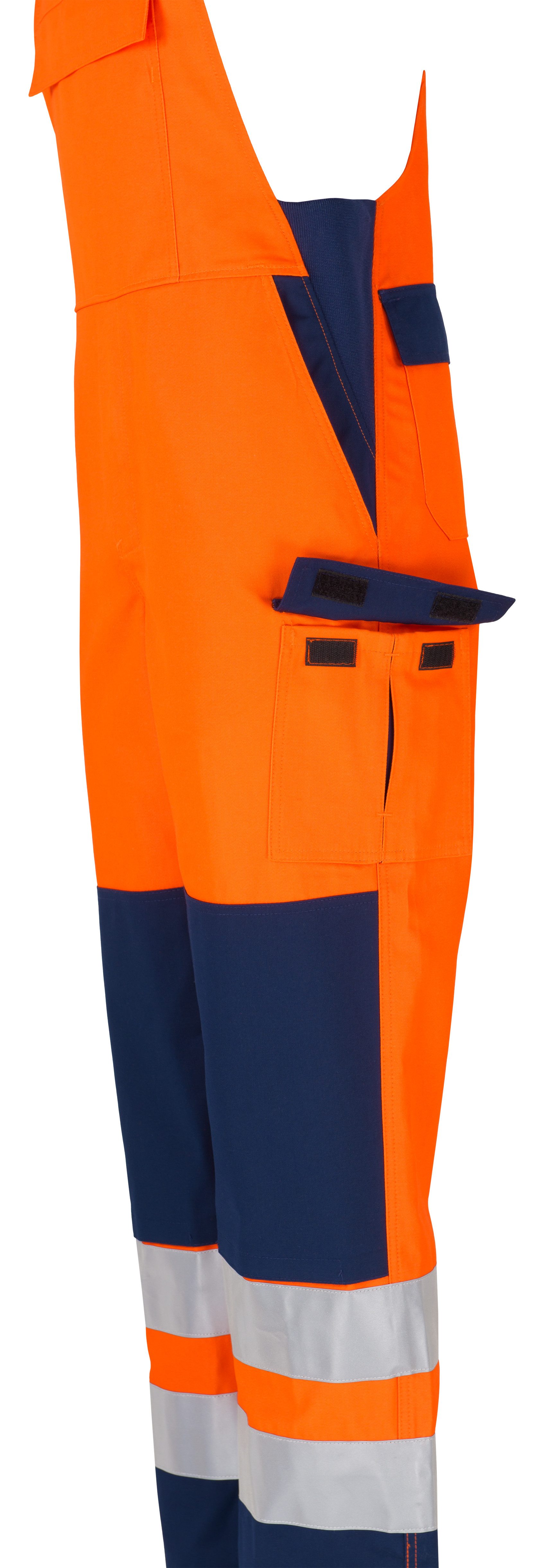 BEB Arbeitslatzhose beb HANDWERK Herren Latzhose WARNSCHUTZ BW Mix Orange/Marine