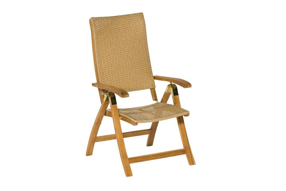 MERXX Garten-Essgruppe Capri, (Set 7-teilig, Tisch, 6 Klappsessel, Akazienholz mit Kunststoffgeflecht)