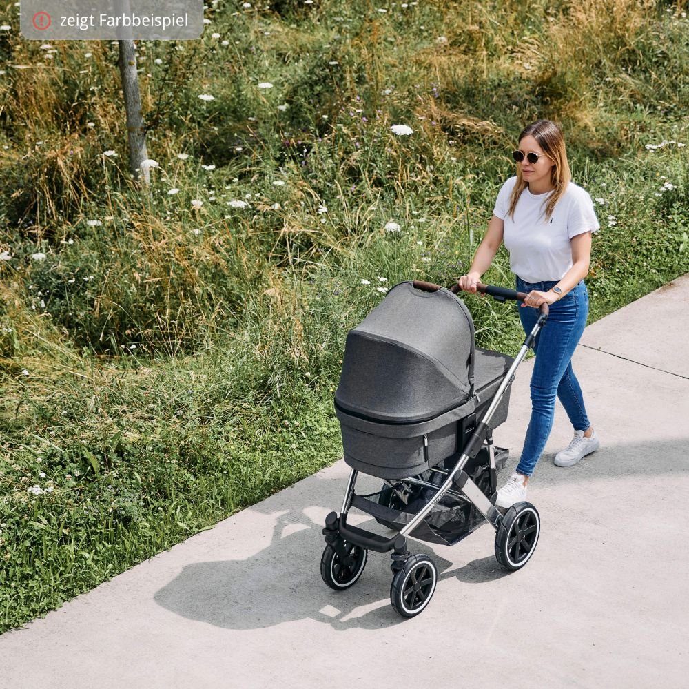 ABC (7-tlg), 4 Edition Air Babywanne, Diamond Regenschutz Lufträdern, Kombi-Kinderwagen - mit - Design Buggy Sportsitz, Asphalt, Salsa Kinderwagen