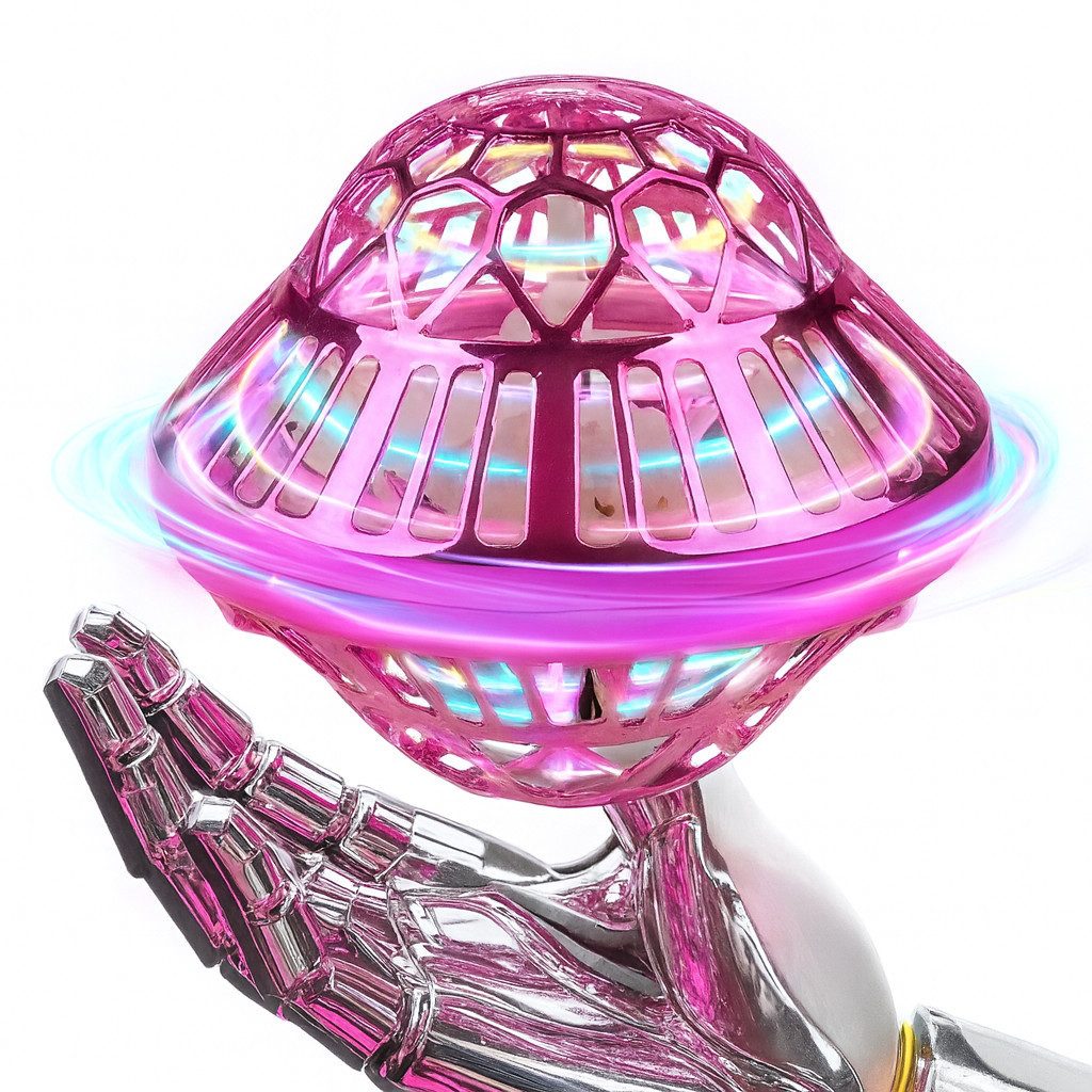 Goldstern-Tech Spielball Ufo (Interaktiver LED-Flugball, mit schwebenden Flugmodus & Gegensteuerung), LED-Hoverball – Leuchtender Flugspaß für Kinder