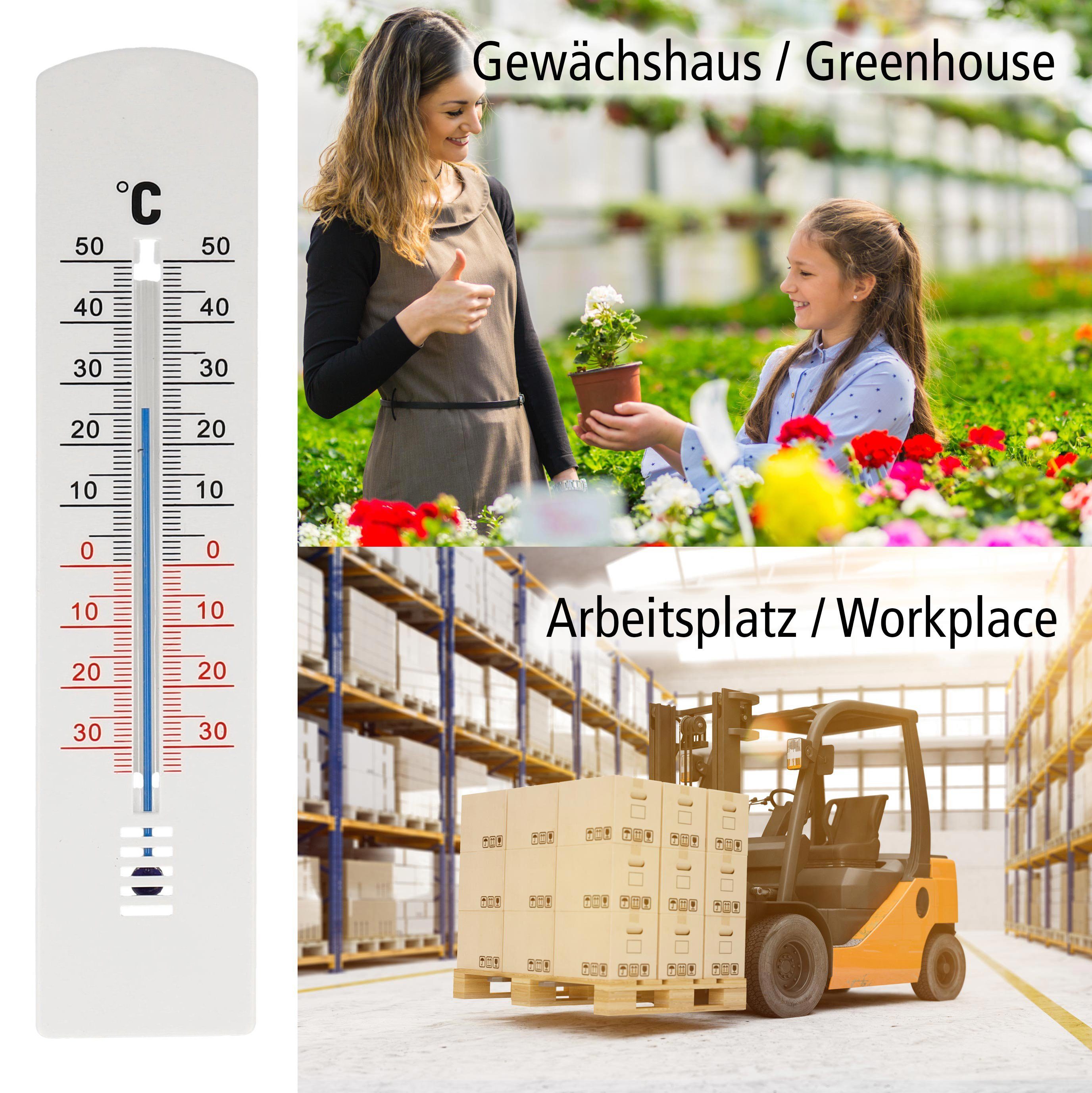 Lantelme Gartenthermometer Set 3 Stück 20 cm Außen Garten Thermometer Analog Temperaturmesser, 3-tlg., Temperaturanzeige von -34°C bis +50°C, Innen- Außenthermometer