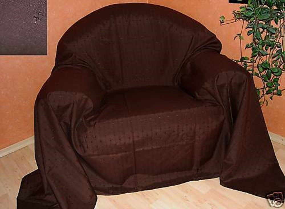 Clever-Kauf-24 275 Sofaüberwurf schmutzabweisend, 275cm, schoko, Überwurf Textil Tagesdecke, Überwurf x