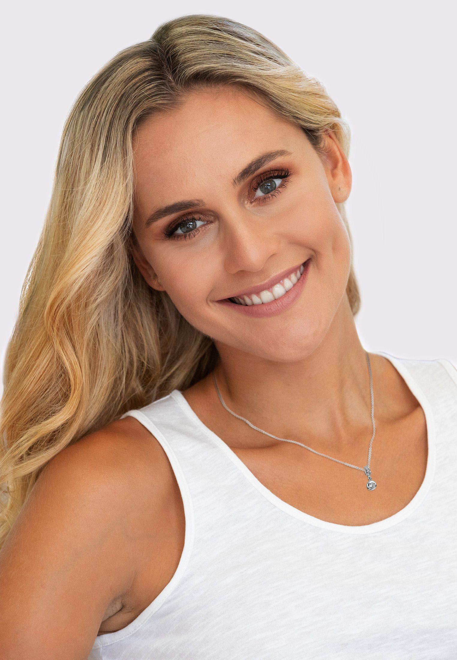 Nenalina Charm-Einhänger Solitär Zirkonia Kristall Knoten Bead 925 Silber