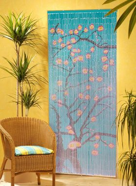 CONACORD Insektenschutz-Vorhang Conacord Decona Blüten Dekovorhang bunt, 90 x 200 cm, Bambus - blickdicht dank hoher Stranganzahl