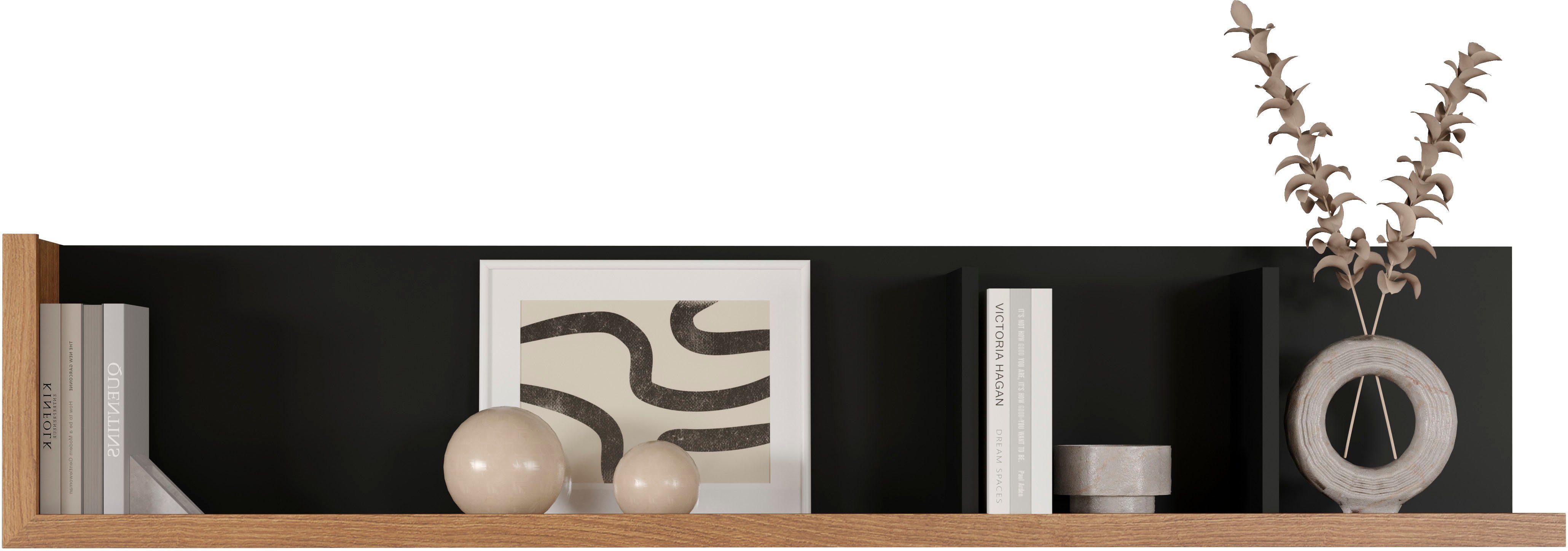 ca. INOSIGN zweifarbiges moderne Wandboard 150 Wandregal, Eiche cm Ablagen Premont, 3 breit, mit 1-tlg.,
