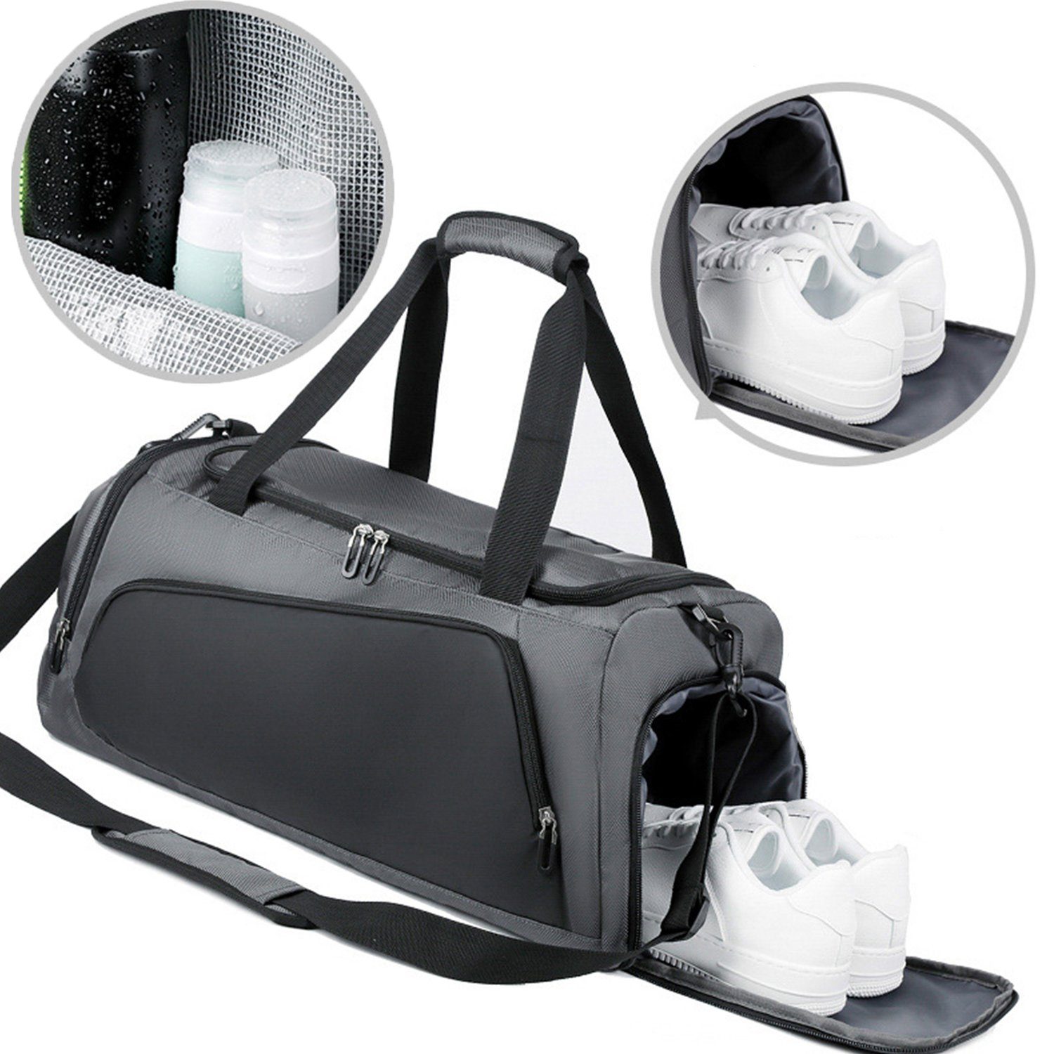 Sporttasche Reisetasche mit Schuhfach, Holdall Reise Tasche mit  Schultergurt für Wochenendsport, Gym, Reisen (Blau, 55L) : :  Fashion