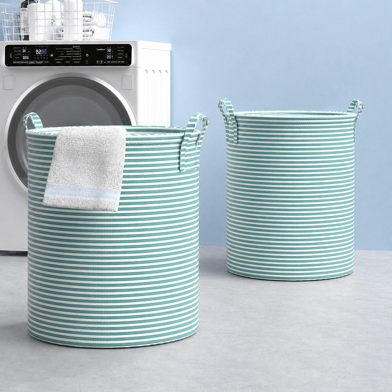JASLIFE Wäschekorb Faltbarer Wäschekorb mit Tragegriffen, wasserabweisend, aus Vliesstoff (Set mit drei unterschiedlichen Größen und Designs), geeignet für Badezimmer, Schlafzimmer, Kinderzimmer und Waschküche