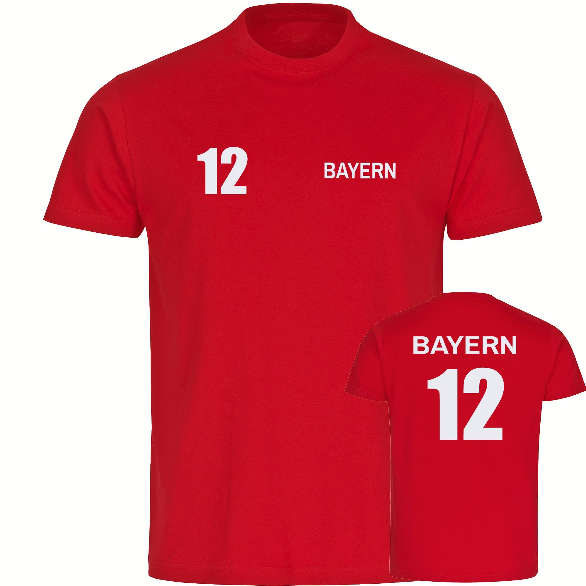 multifanshop T-Shirt Herren Bayern - Trikot 12 - Männer