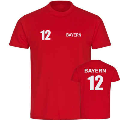 multifanshop T-Shirt Kinder Bayern - Trikot 12 - Boy Girl