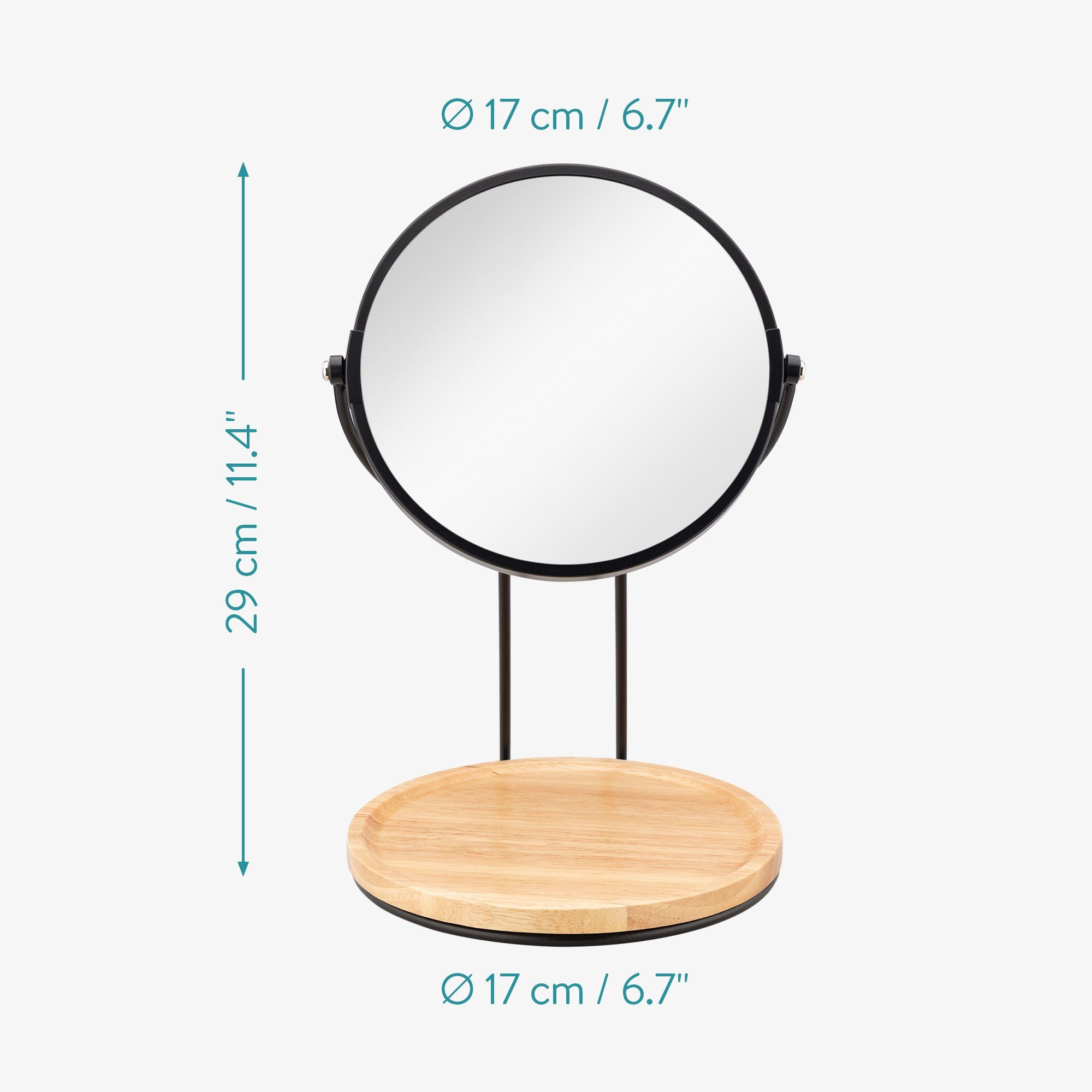 Navaris Kosmetikspiegel Kosmetikspiegel Schminkspiegel - doppelseitiger 360° Spiegel