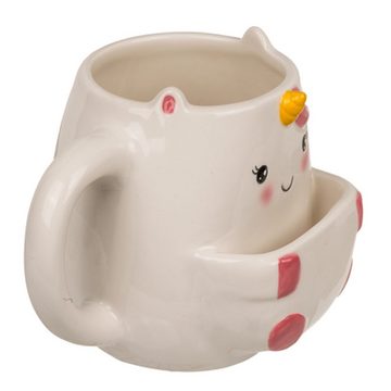 Out of the Blue Tasse Dolomite Becher / Tasse mit Keksfach "Einhorn" 300ml