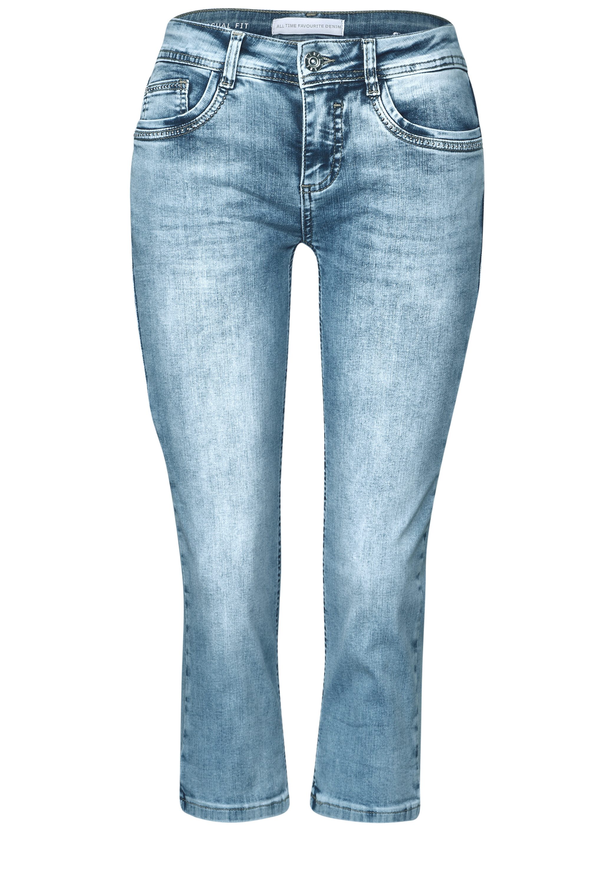 STREET ONE 3/4-Jeans Style Crissi mit Glitzer-Detail