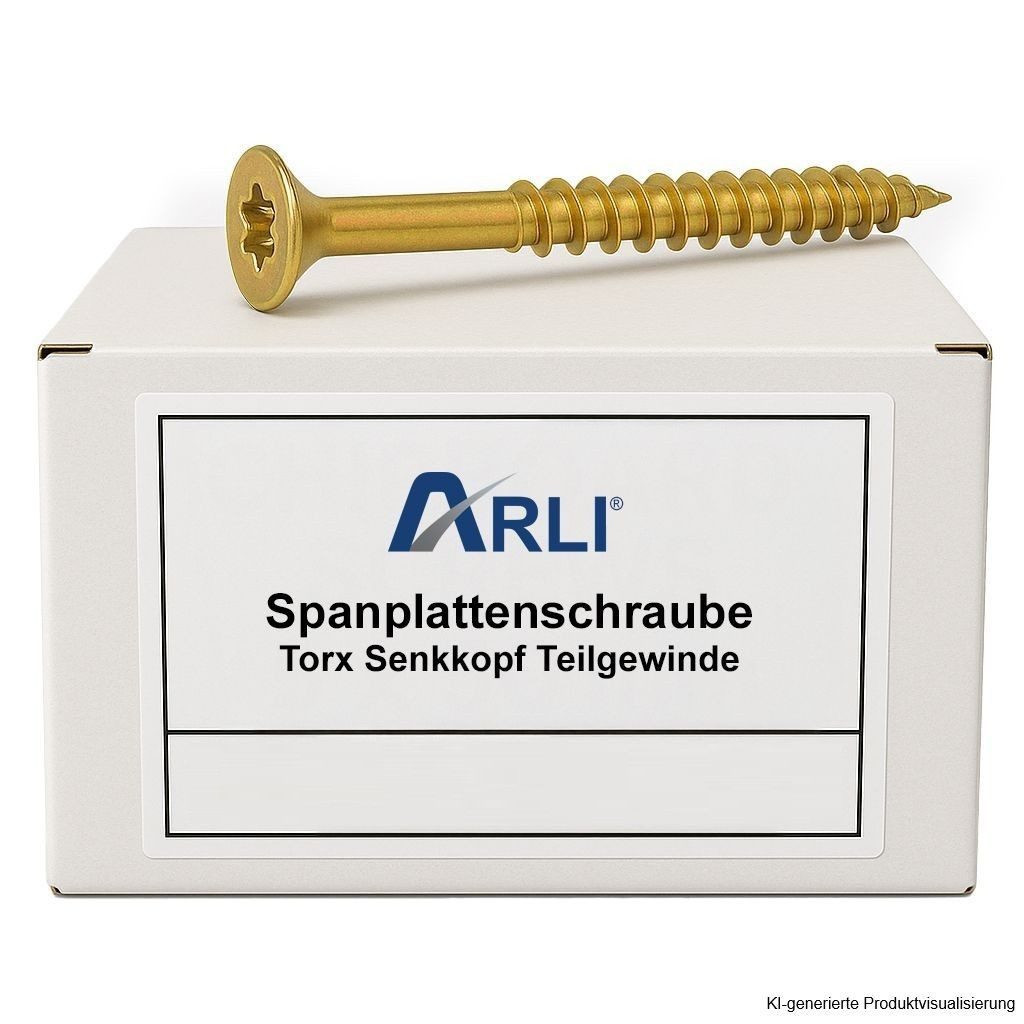 ARLI Spanplattenschraube 500 x Spanplattenschraube 4 x 60 mm Torx Senkkopf Teilgewinde, (Set, 500 St., Spanplattenschrauben), Universal- oder Mehrzweckschrauben