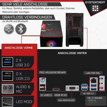 SYSTEMTREFF Basic Gaming-PC (Intel Core i7 10700KF, GeForce RTX 3050, 16 GB RAM, 1000 GB SSD, Luftkühlung, Windows 11, WLAN)