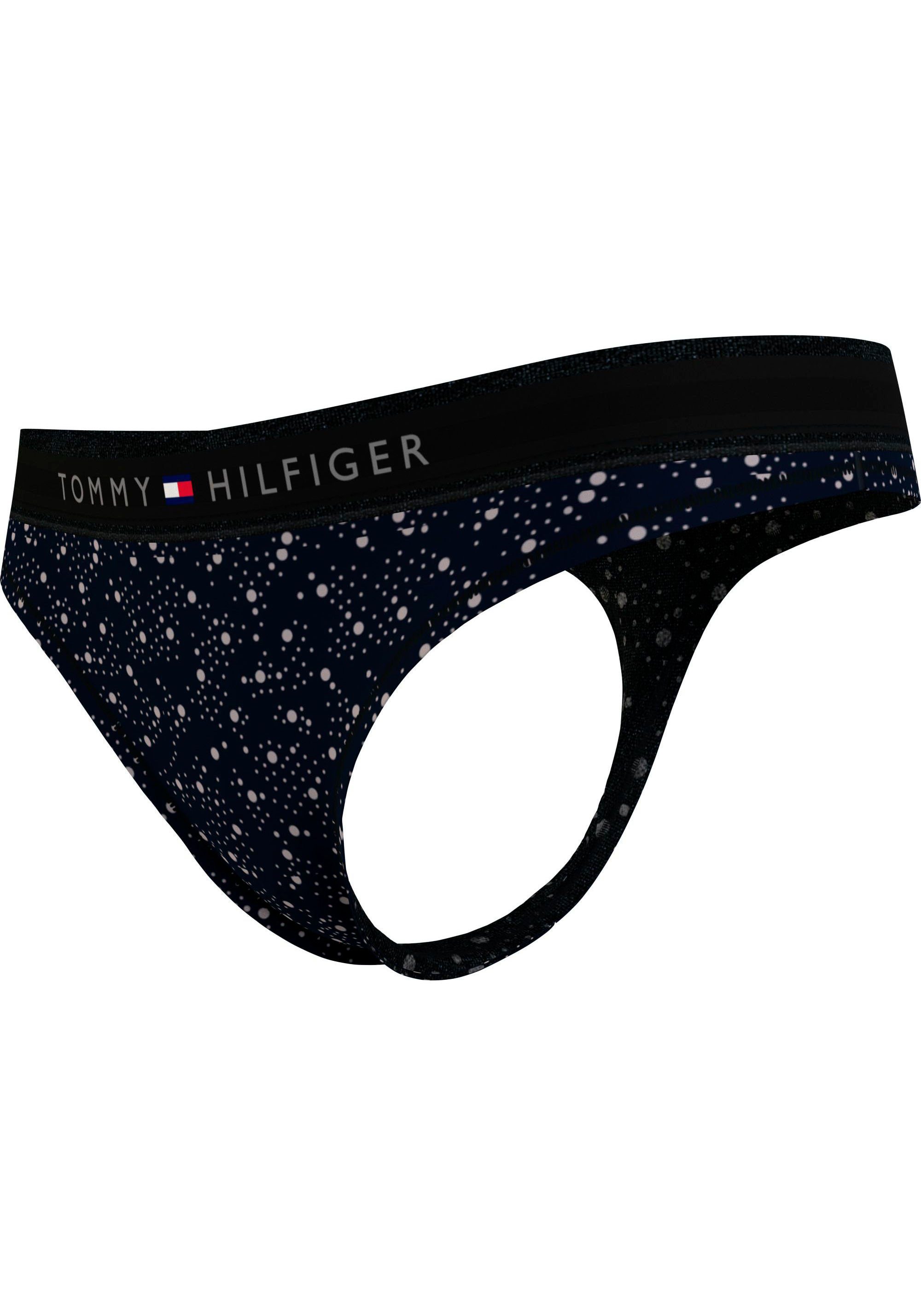 Tommy Underwear Logobund modischem T-String PRINT Labelflag THONG mit und Hilfiger