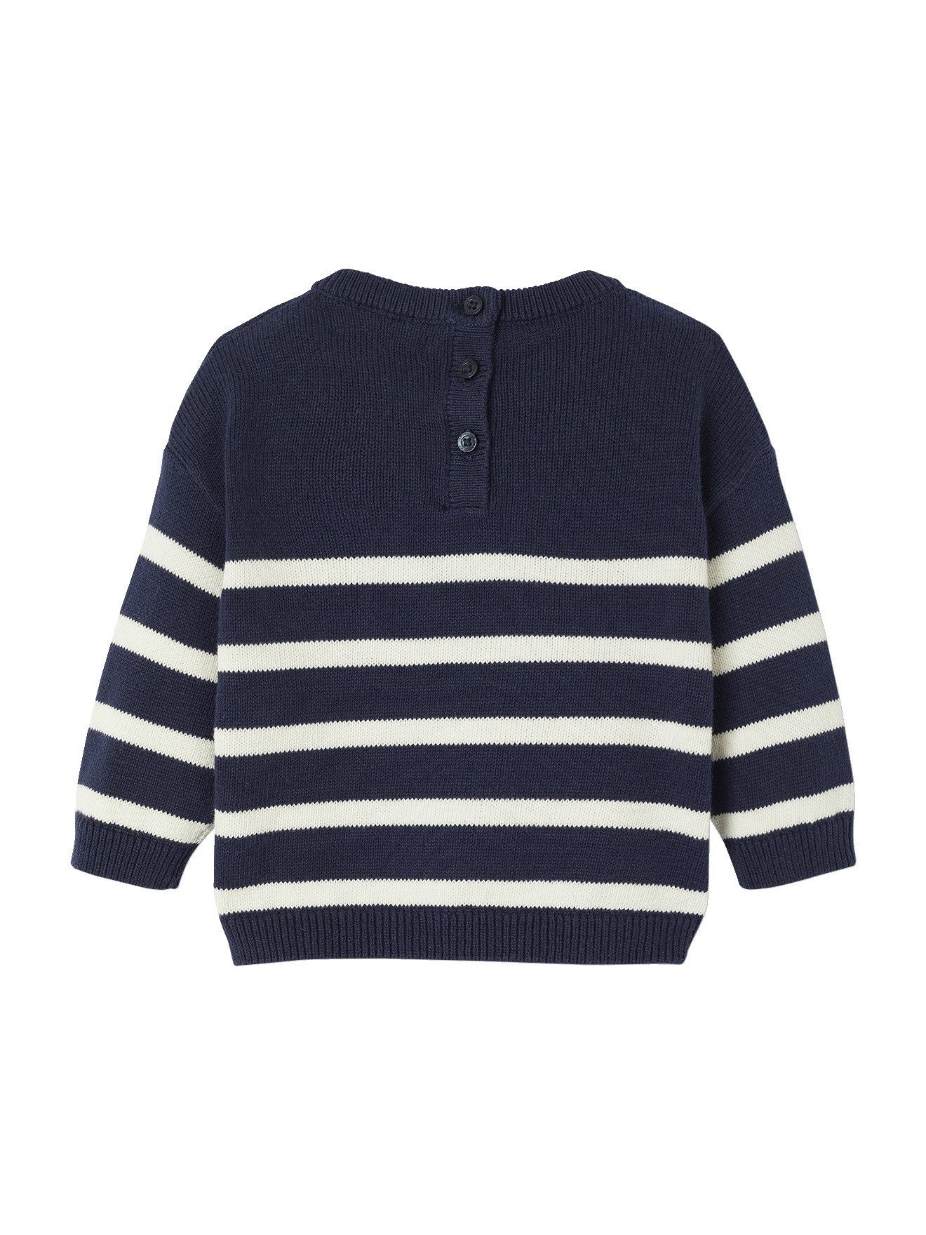 vertbaudet Pullunder Gestreifter Baby Strickpullover aus Bio-Baumwolle Bio-Baumwolle