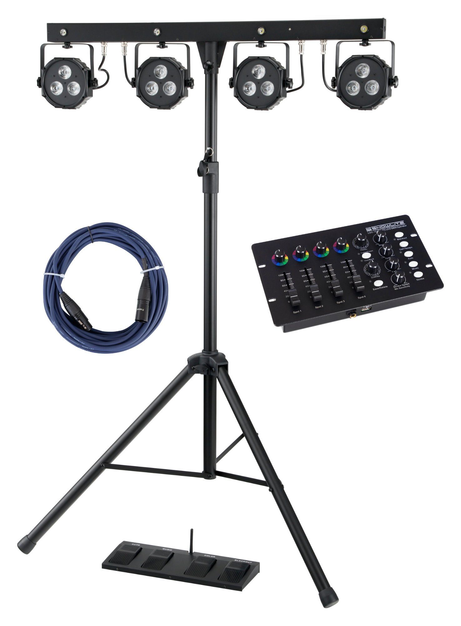 Showlite Lichtanlage LB-4390 Licht Komplettanlage, mit DMX-Operator, LED DMX-Controller & 10 m DMX-Kabel