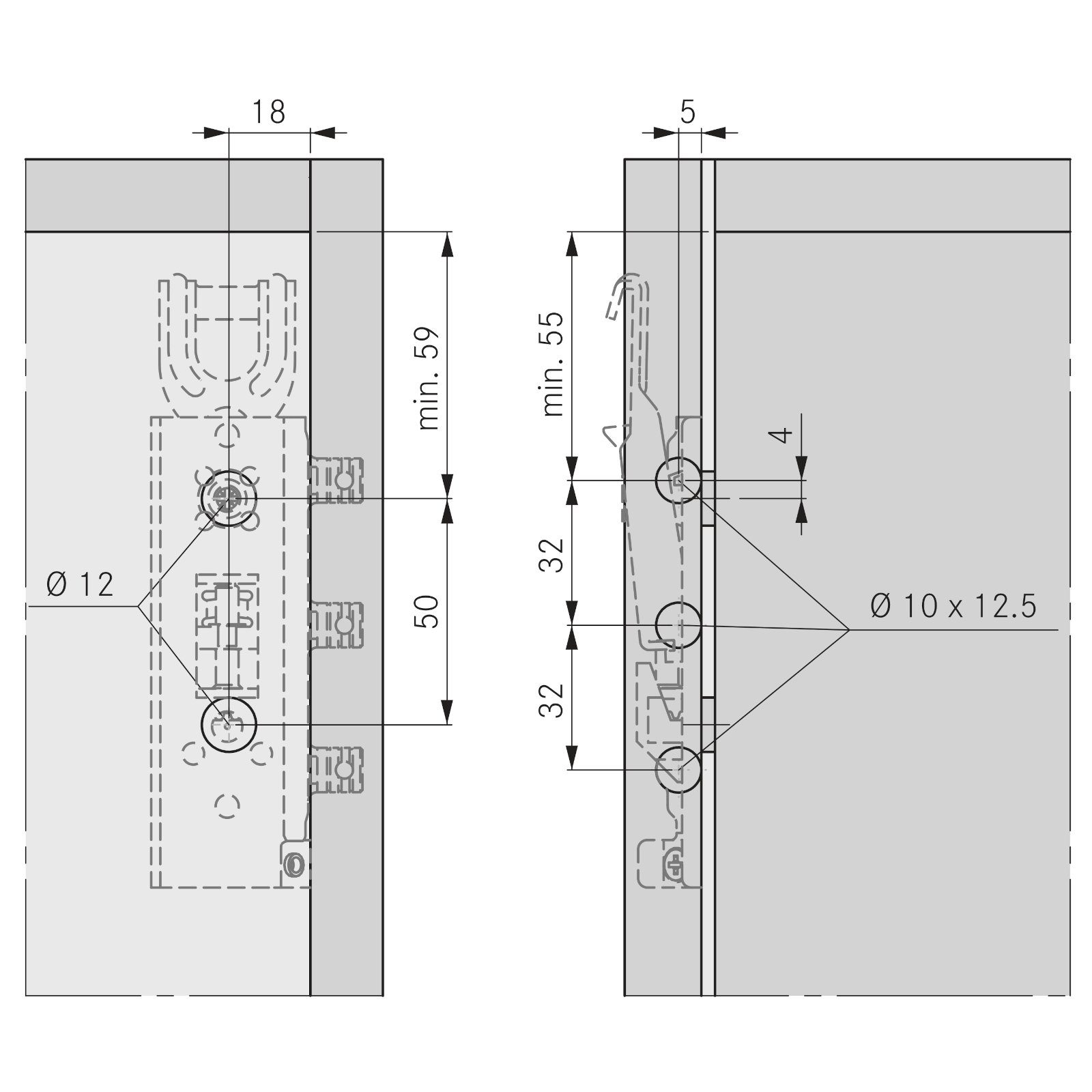 SO-TECH® Montagezubehör verdeckte Schrankaufhänger, verstellbar, Stahl verzinkt, TH6401 Tragkraft/Paar 130 kg mit Aufhängeschiene, 1 Set – Bild 4 von 5