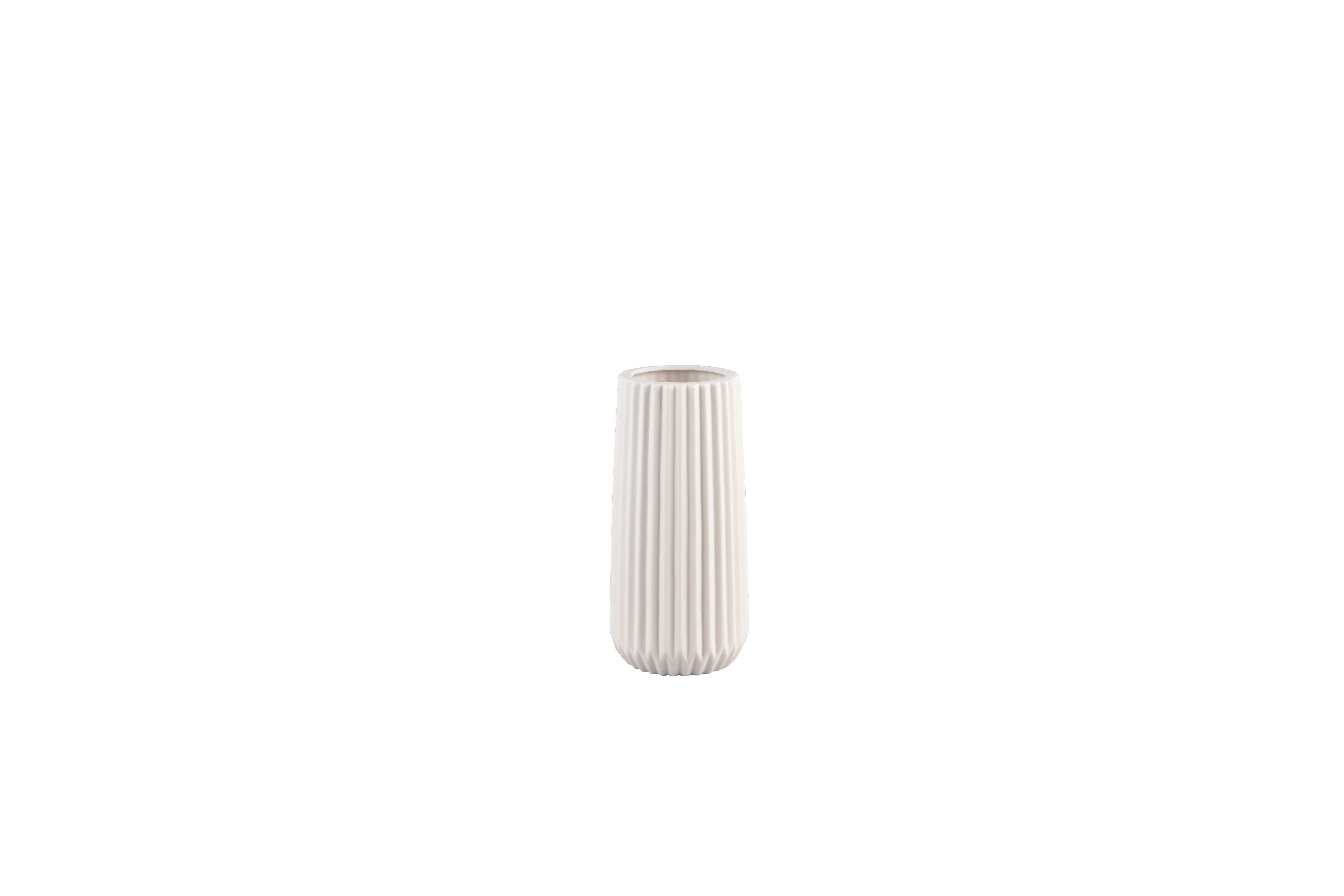 furnling Dekovase Ruff (1 St), schlichte Vase mit eleganter Riffelung, weiß, Höhe 23 cm