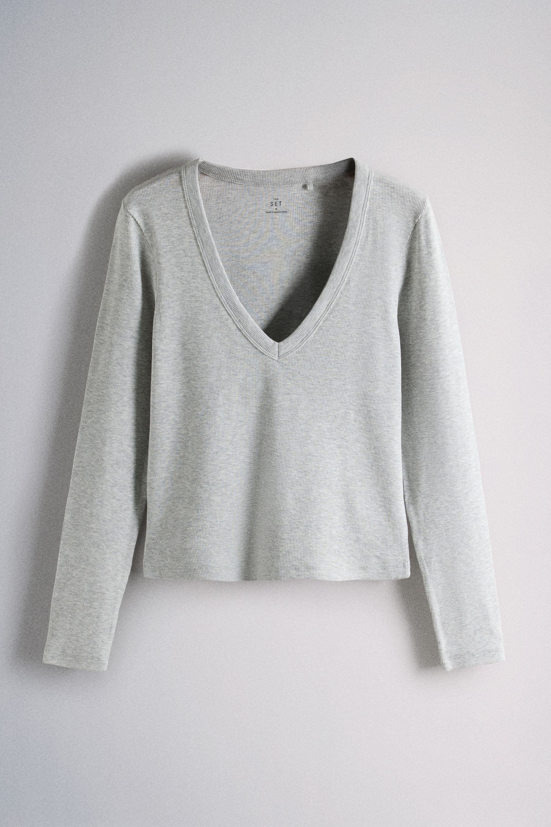 The Set V-Shirt The Set Gerippte Shirts mit V-Ausschnitt, 5er-Pack (5-tlg)