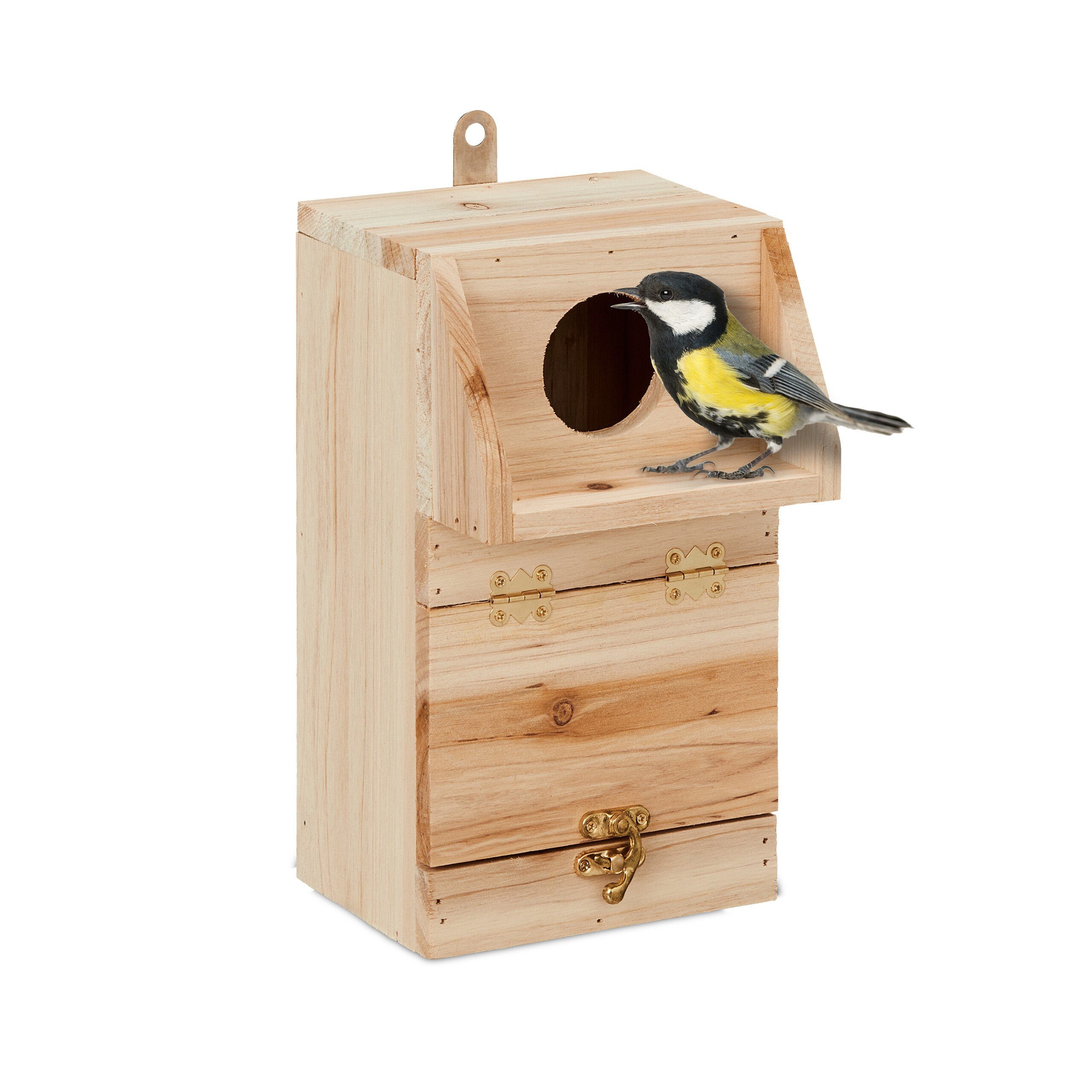 relaxdays Vogelhaus Nistkasten mit Reinigungsklappe günstig online kaufen