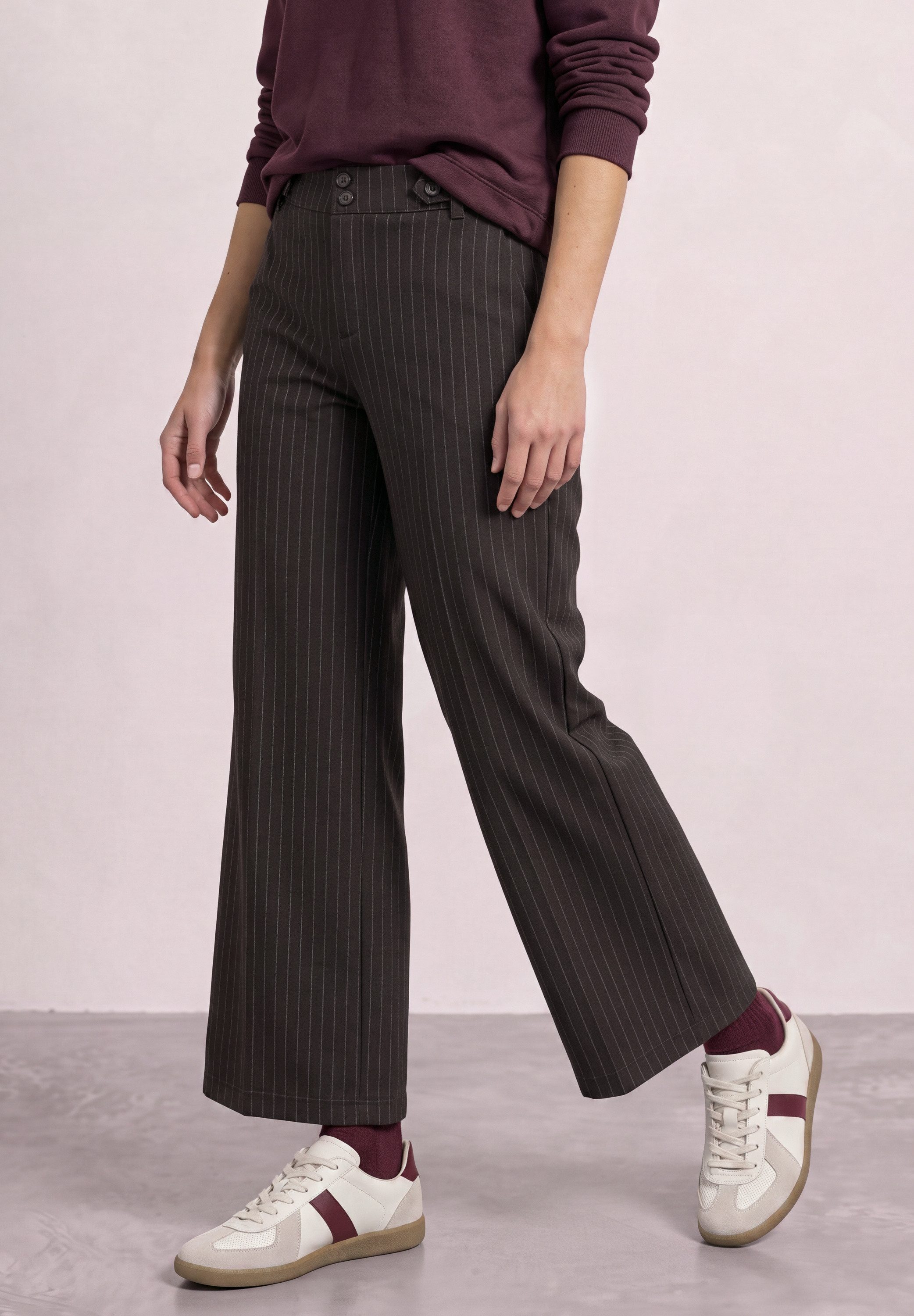 STREET ONE Stoffhose im elastischen Materialmix