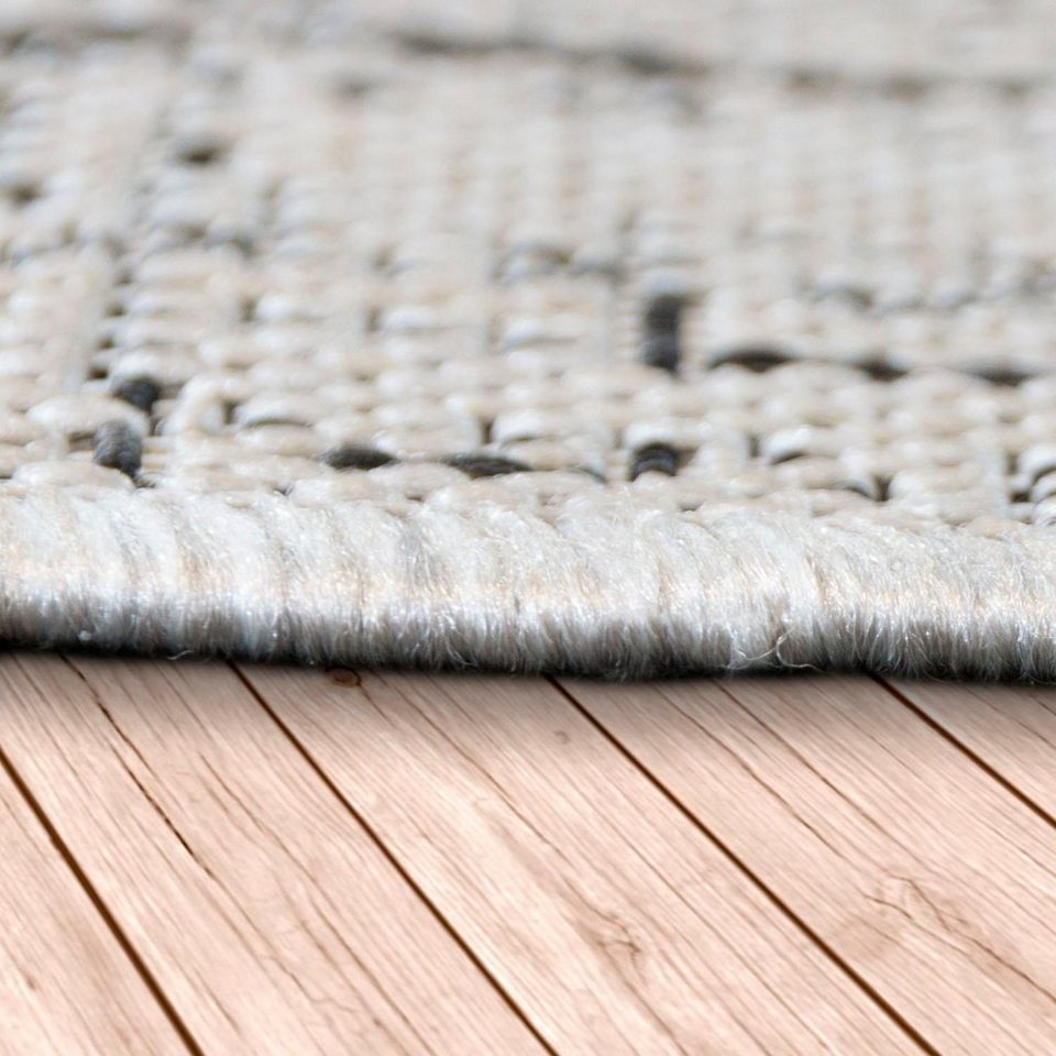 Teppich Coco 204, Paco Home, rechteckig, Höhe: 4 mm, Flachgewebe, Rauten  Muster, Vintage Design, In- und Outdoor geeignet