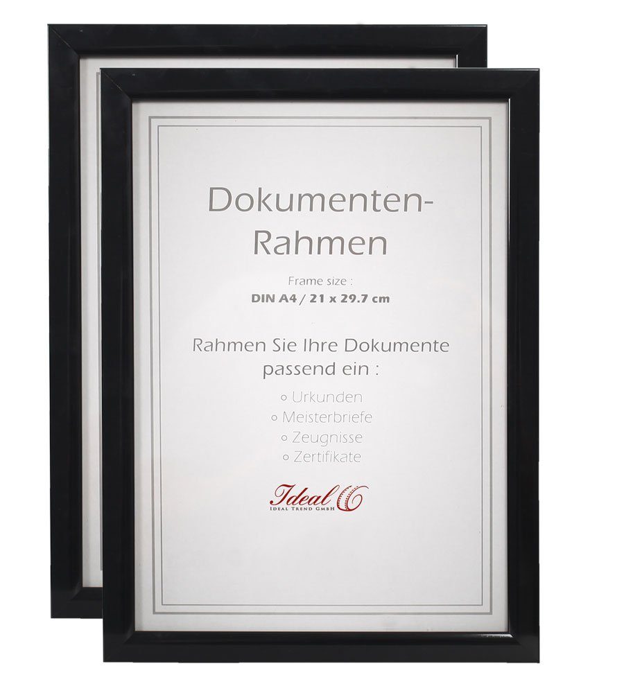 Bilderrahmen A4 2er TREND Pack 3er Fot IDEAL Dokument Schwarz 5er Pack Urkunde 21x29,7 10er DIN 2er Bilderrahmen