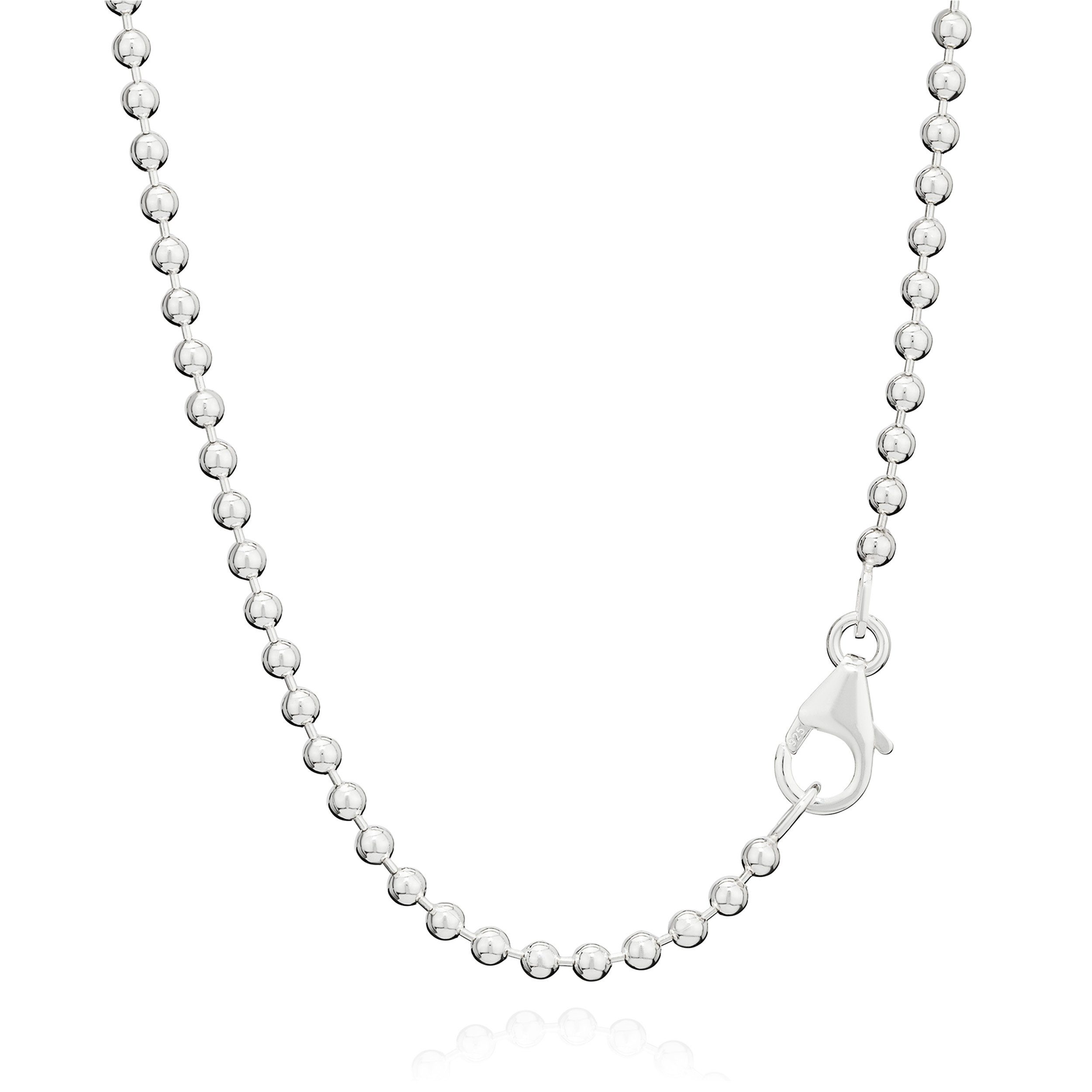 Valentinstagsgeschenk NKlaus Silberkette 925 Sterlingsilber Kugel Kette Für Anhänger Silber, silberfarben, 70cm