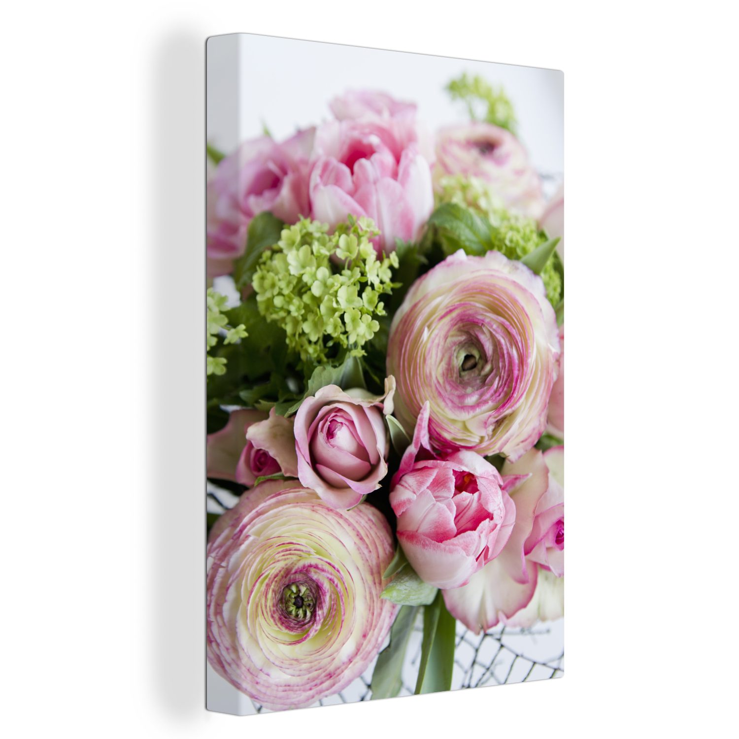OneMillionCanvasses® Leinwandbild Blumenstrauß mit Ranunkeln, (1 St), Leinwandbild fertig bespannt inkl. Zackenaufhänger, Gemälde, 20x30 cm