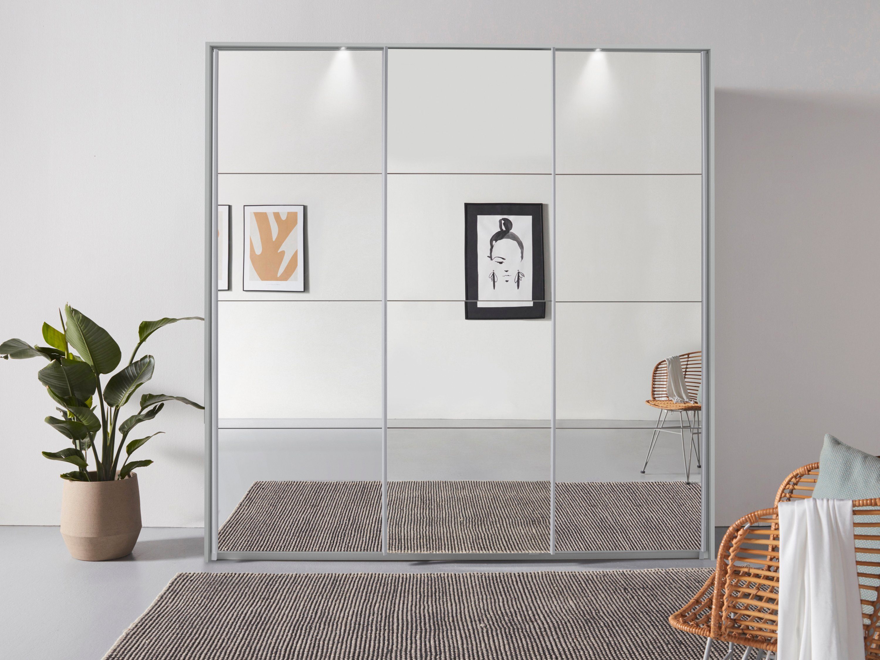 OTTO home Kleiderschrank Mehrzweckschrank Aktenschrank Möbel Mietswohnung Schlafzimmer OTELI (Breiten 211/278/323/368 cm Höhen 214/233 cm) inkl. Passepartout optional mit Beleuchtung MADE IN GERMANY