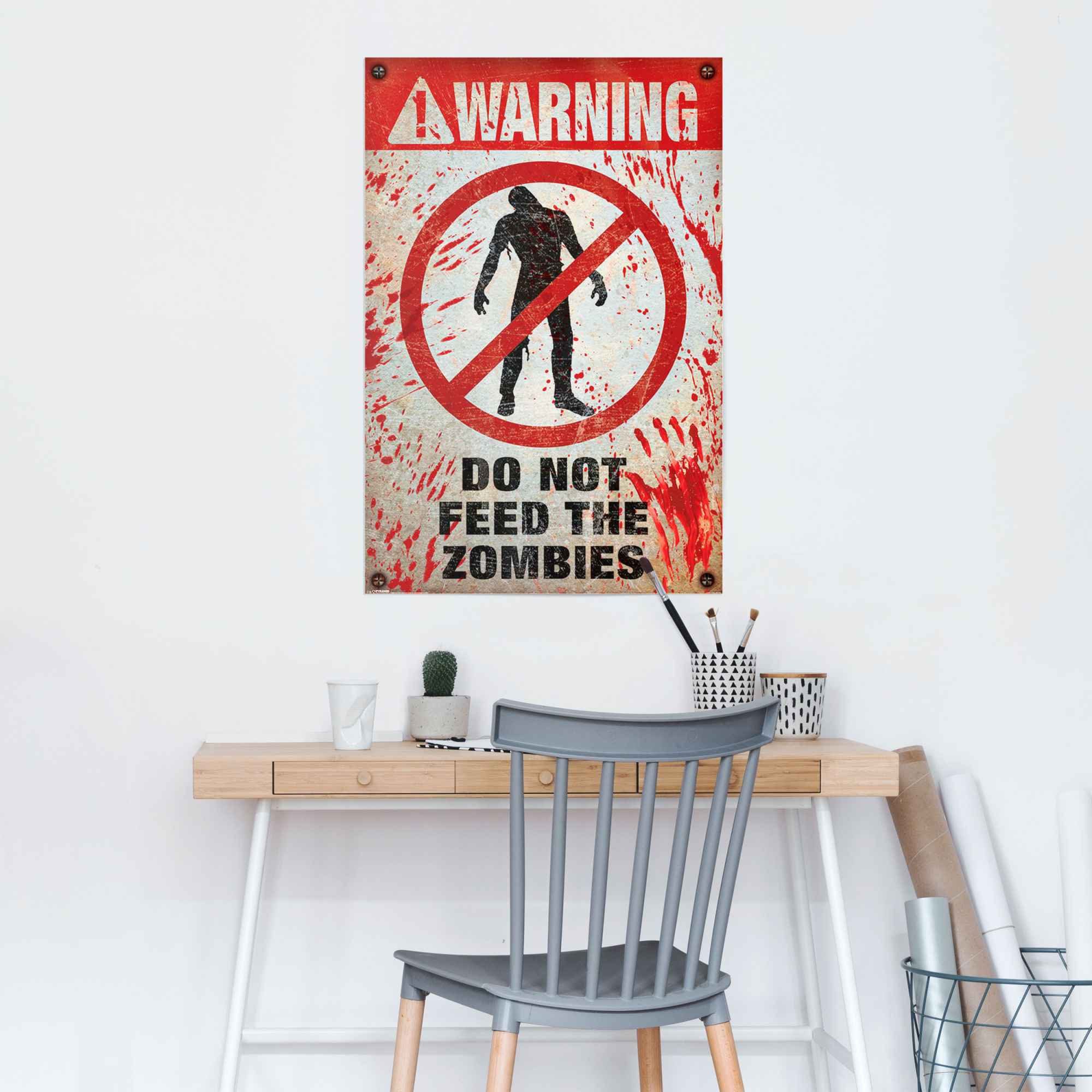 (1 Do Warning! Zombies, Poster St) Not Feed The Reinders!