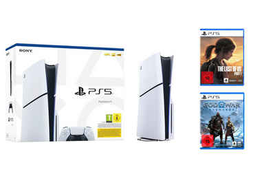 Playstation 5 Disk Edition (Slim) (Konsolen-Bundle, inkl. The Last Of Us Part I & God of War: Ragnarök)