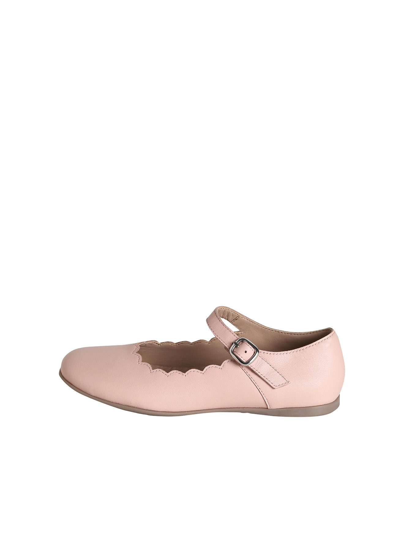 vertbaudet Leder-Ballerinas mit Wellensaum Mädchen Ballerina