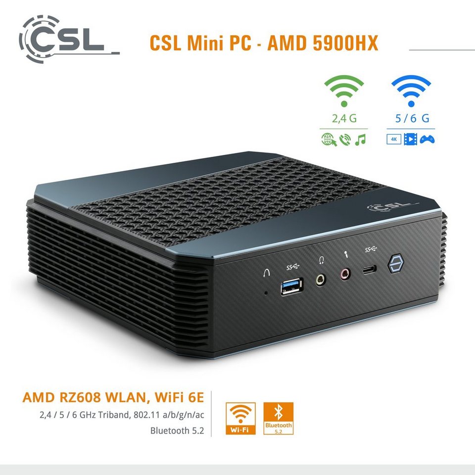 CSL AMD 5900HX / 16GB / 1000 GB M.2 SSD / Windo 11 Home Gaming-PC (AMD  5900HX, AMD Radeon™ Graphics, 16 GB RAM, 1000 GB SSD)