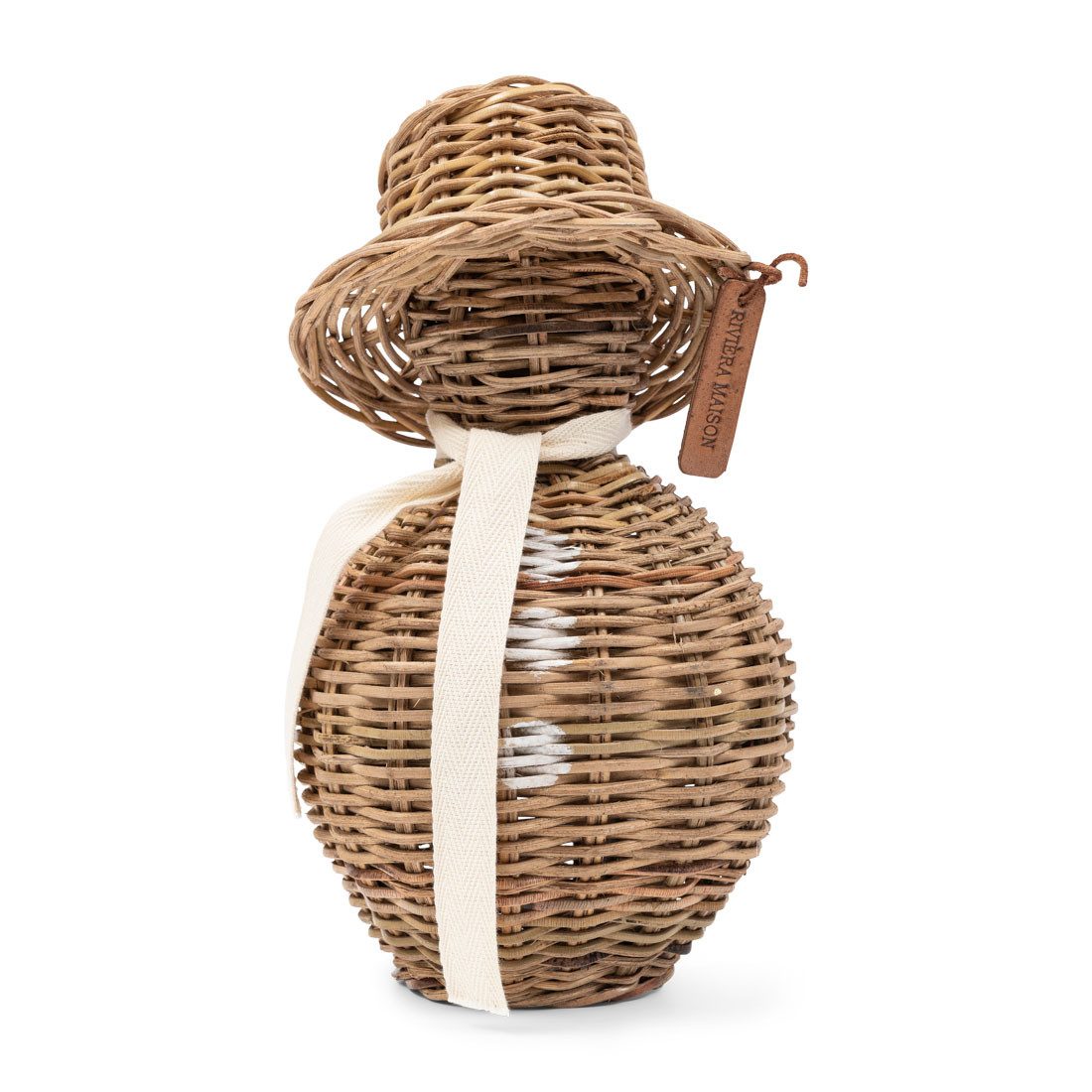 Rivièra Maison Weihnachtsfigur Rivièra Maison Rustic Rattan Snowmann, Weihnachtsfigur Schneemann