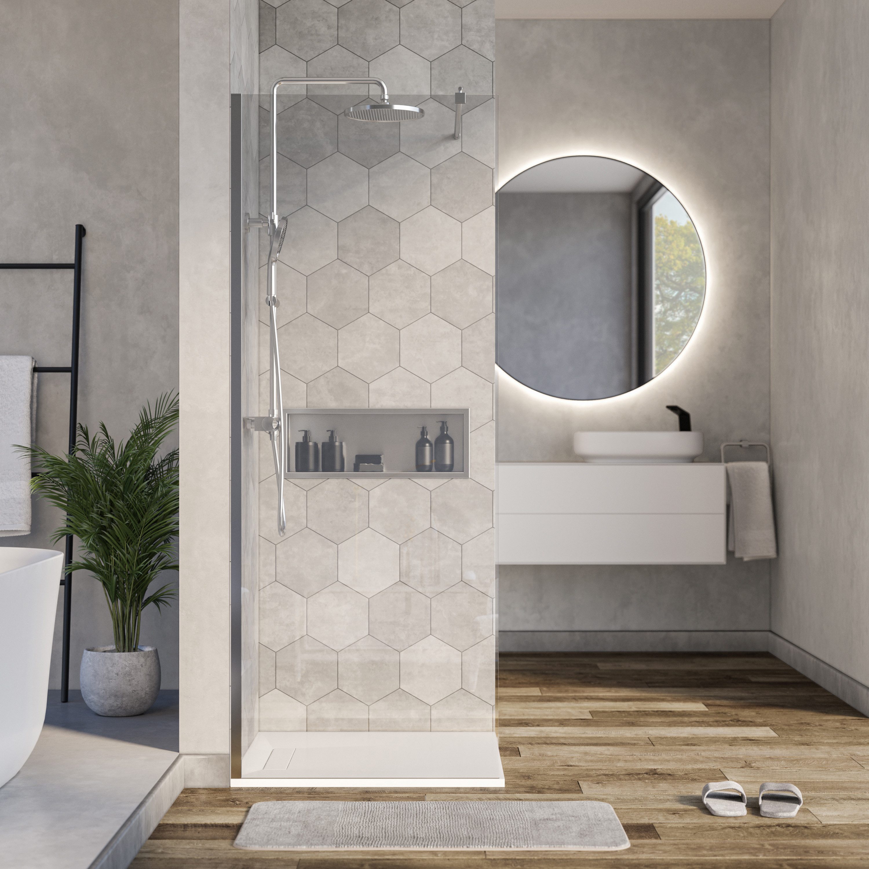 Bernstein Walk-in-Dusche EX101 80x200 cm Klarglas, ESG Sicherheitsglas, Wal günstig online kaufen