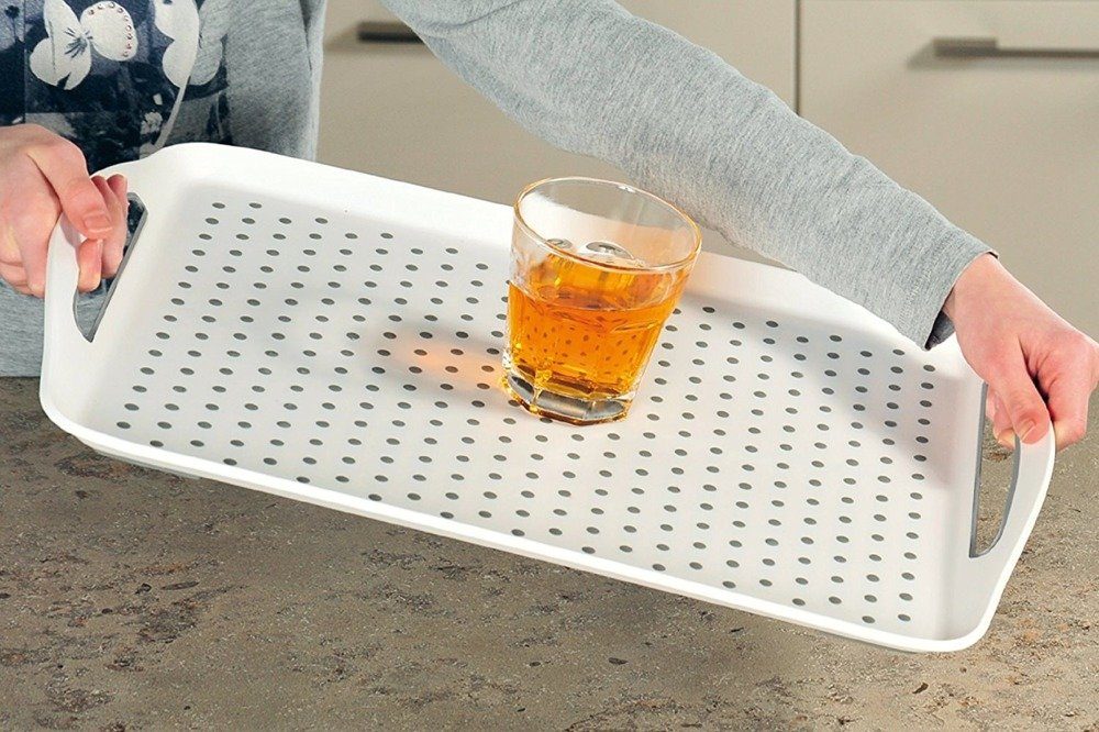 Kesper Tablett Serviertablett, Rutschfeste PP-Kunststoffschale in, Frühstückstablett, Kunststoff